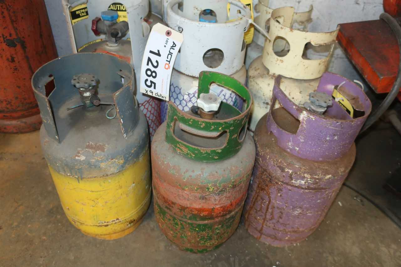LOT OF 9 ASSORTED HVAC REFRIGERANT TANKS - PROCESS EQUIPMENT