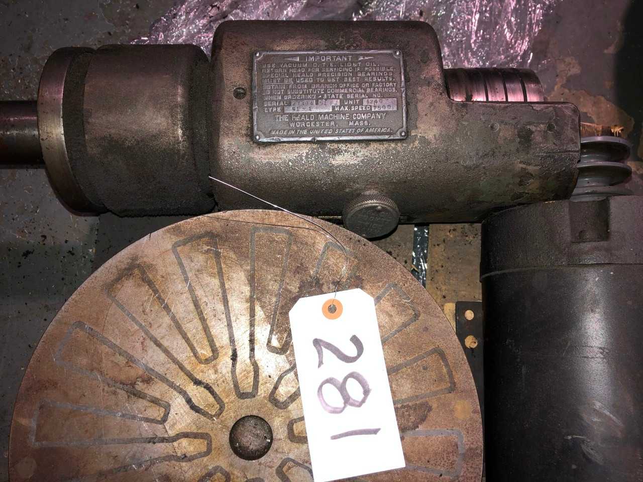 Lot-2 Heald ID Spindles, Variable Speed 2 H.P. Dayton Motor & 12 1/2" Magnetic Rotary Chuck - ELECTRIC MOTORS