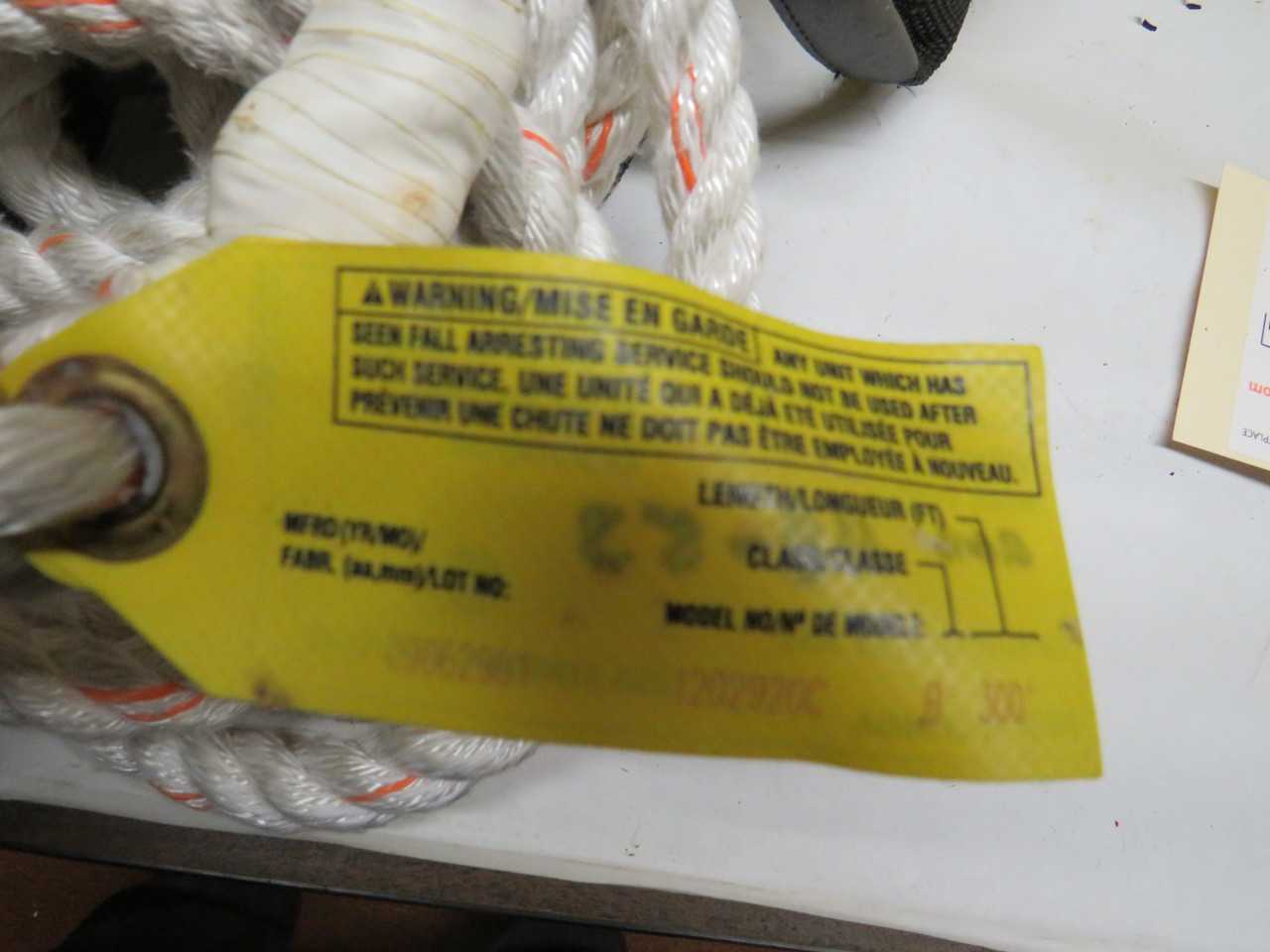 SALA 1202920C 300' ROPE LIFELINE WITH SNAP HOOK - ELECTRIC POWER TOOLS
