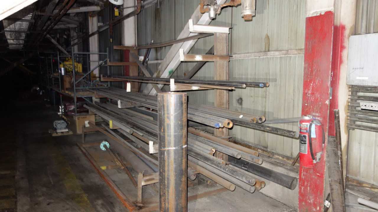 ASSORTED METAL STOCK/BOILER TUBES WITH RACKING - PALLET RACKING