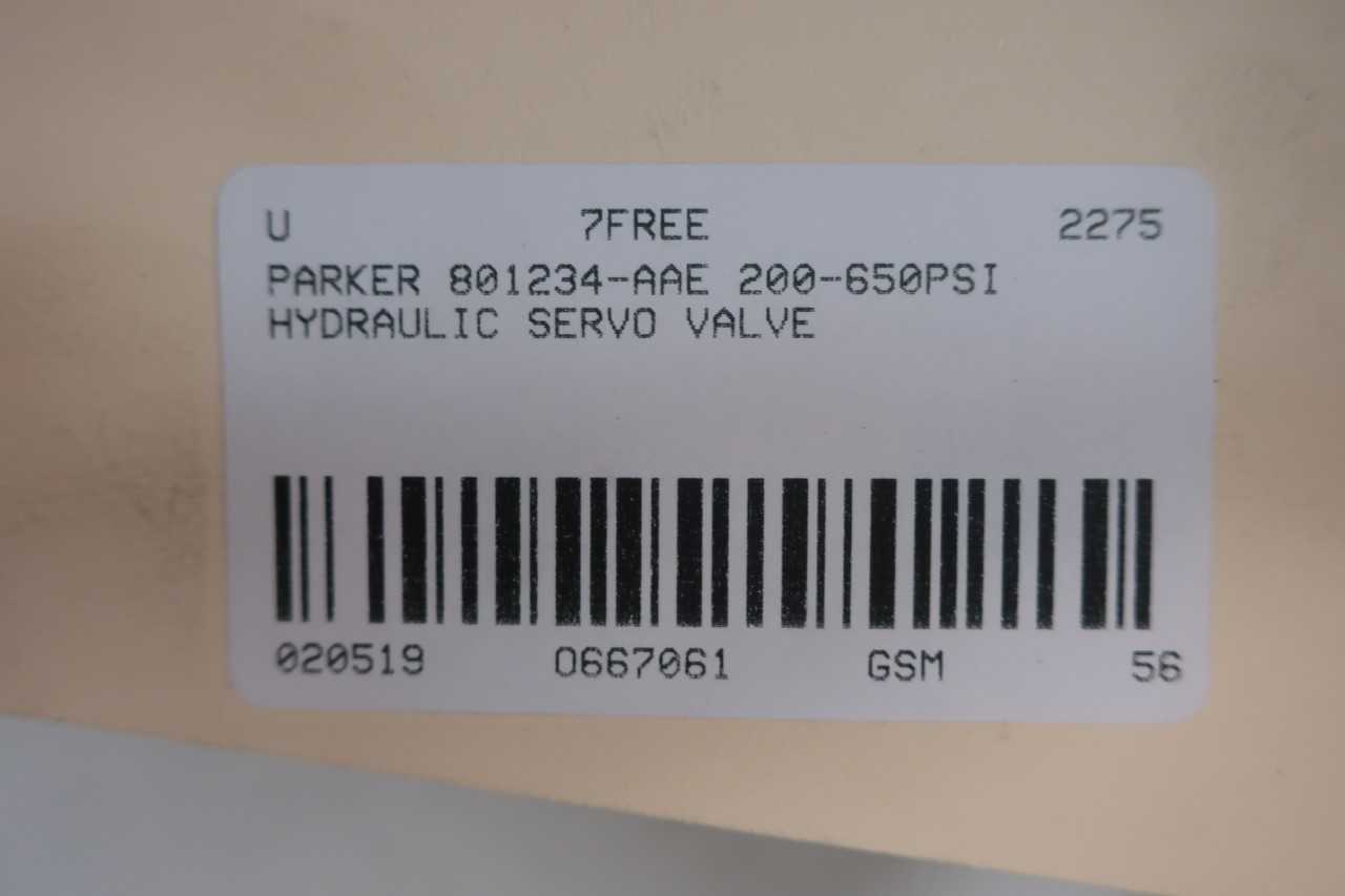 PARKER 801234-AAE 200-650PSI HYDRAULIC VALVE - VALVES