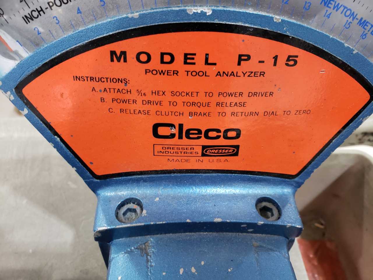 Cleco P-15 Power Tool Analyzer - MISCELLANEOUS