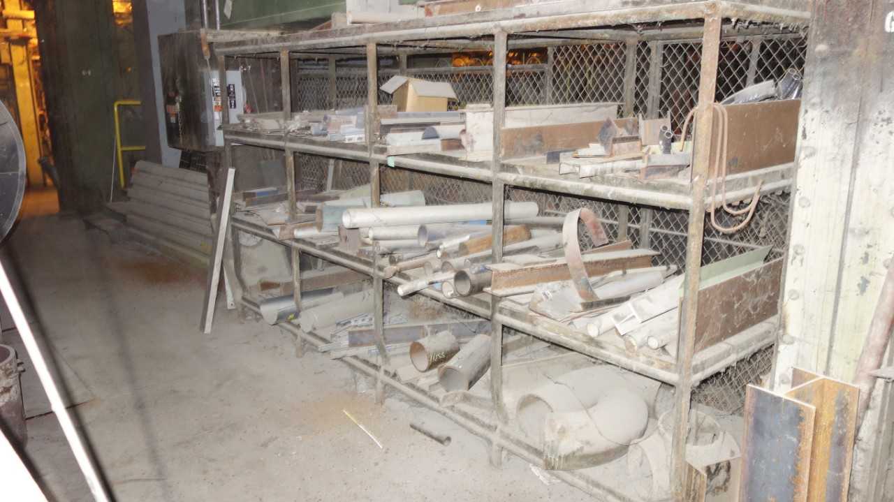 CONTENTS OF RACKING, ASSORTED STEEL TUBING, PIPING, PIPES, ELBOWS, BEAMS, PLATES - MISCELLANEOUS