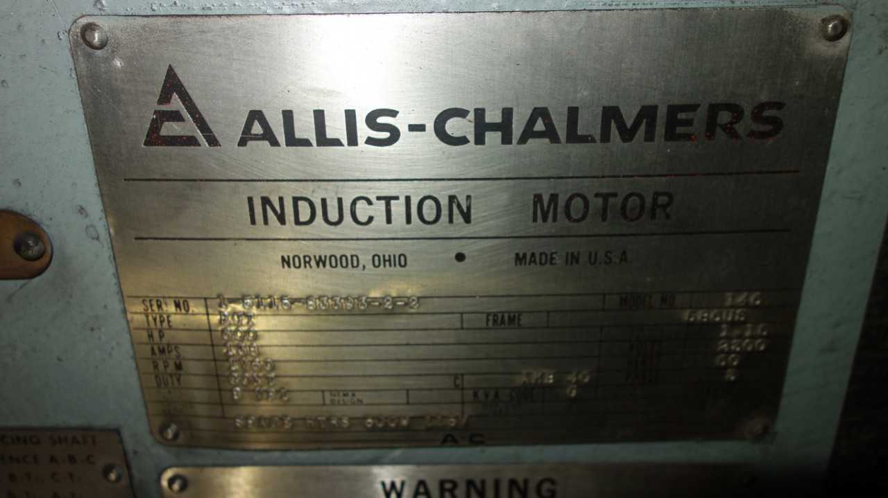 ALLIS CHALMERS 146 RGT 600HP AC MOTOR 2300V 586US - MISCELLANEOUS