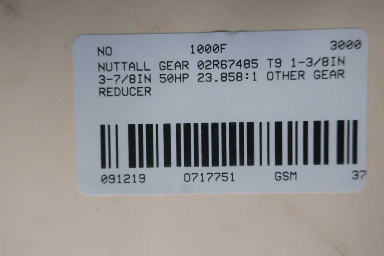 NUTTALL GEAR 02R67485 T9 1-3/8IN 3-7/8IN 50HP 23.858:1 OTHER GEAR REDUCER - GEAR REDUCERS