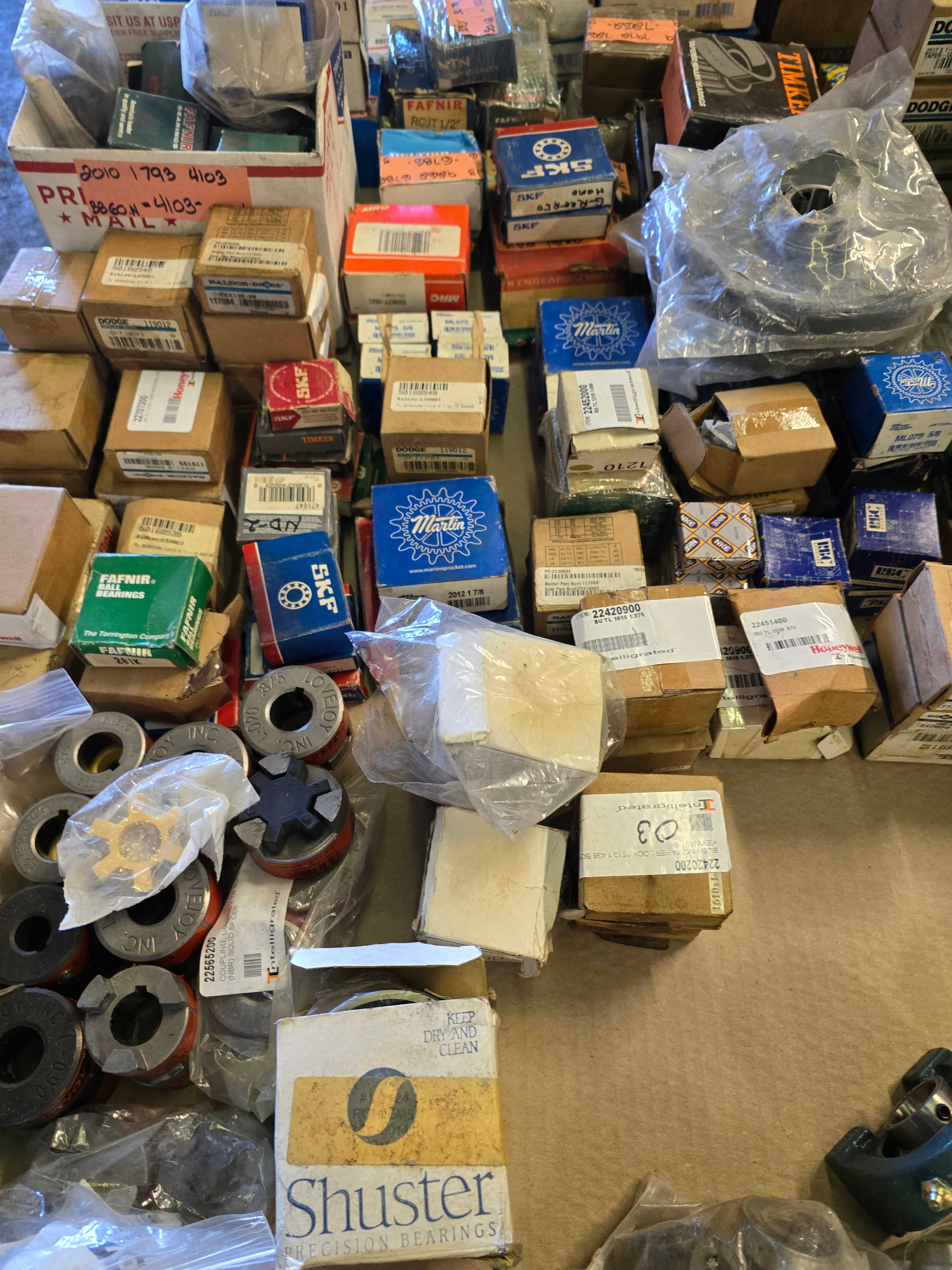 LOT OF ASSORTED BEARINGS, PULLEYS, & SHEAVES - BEARINGS