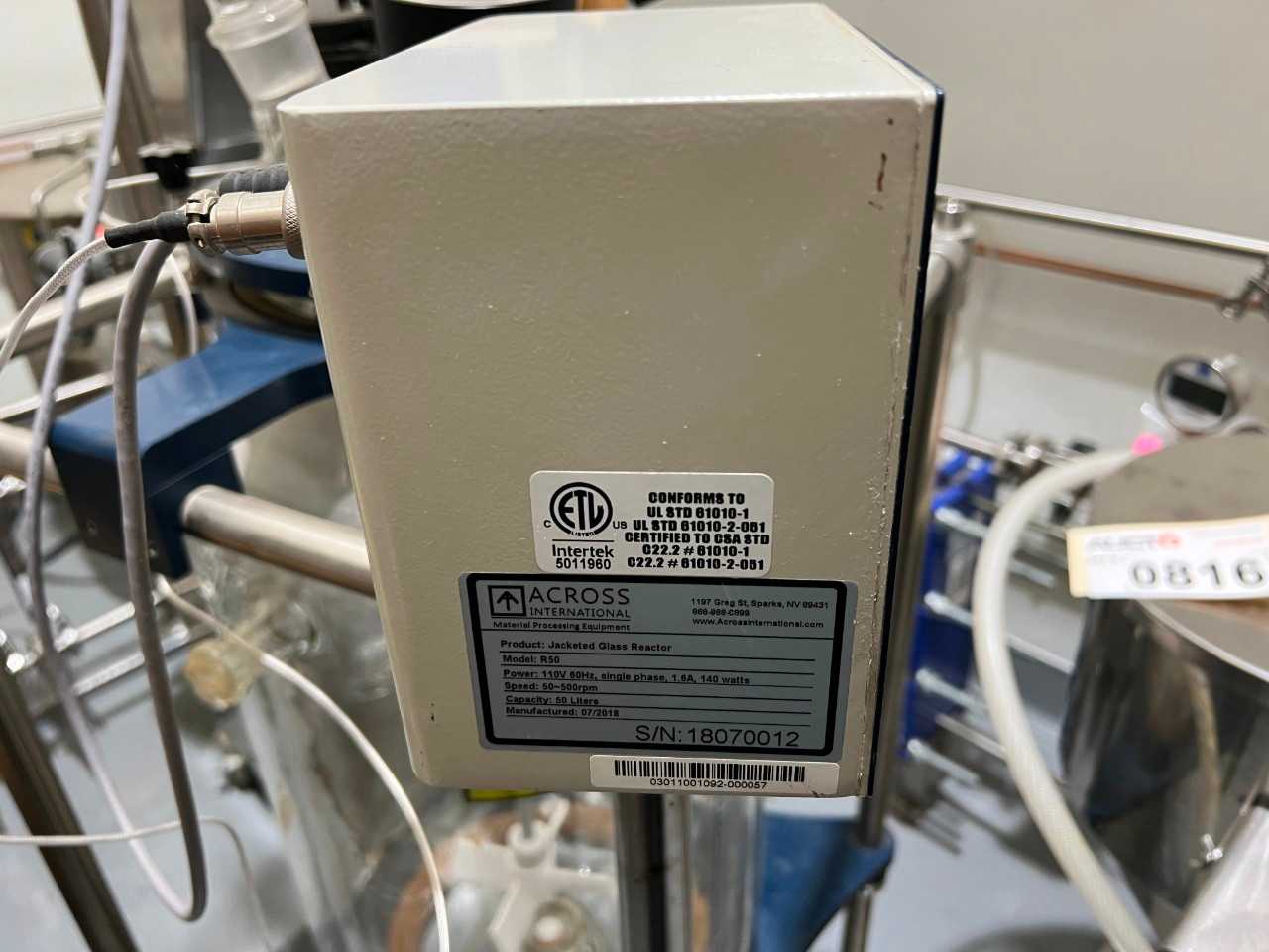 ACROSS INTERNATIONAL R50 JACKETED GLASS REACTOR - AUTOMATION & CONTROLS