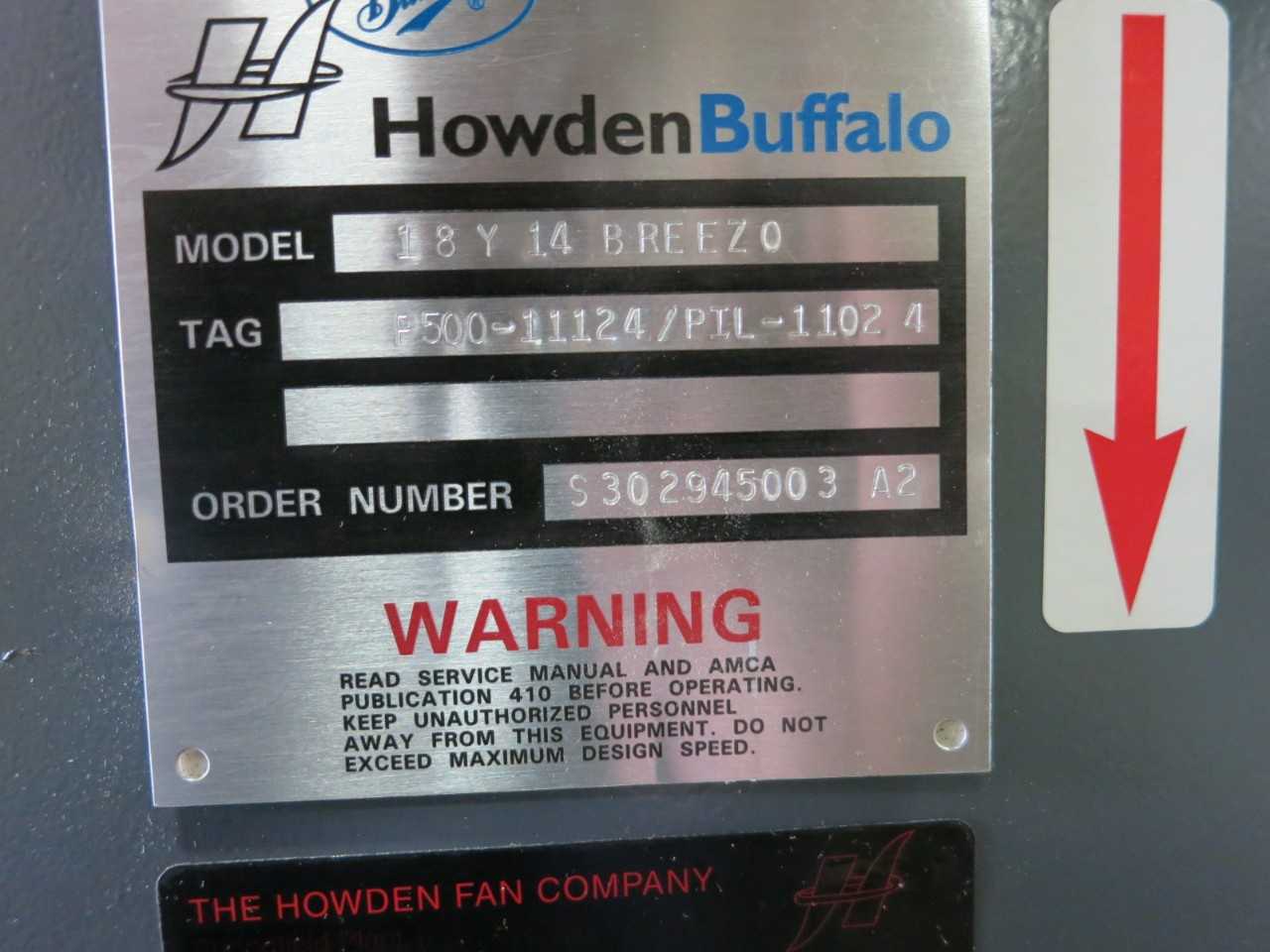 HOWDEN BUFFALO 18Y14 BREEZO ELECTRIC HEATER 1PH 1/4HP 115/230V-AC - ELECTRIC MOTORS