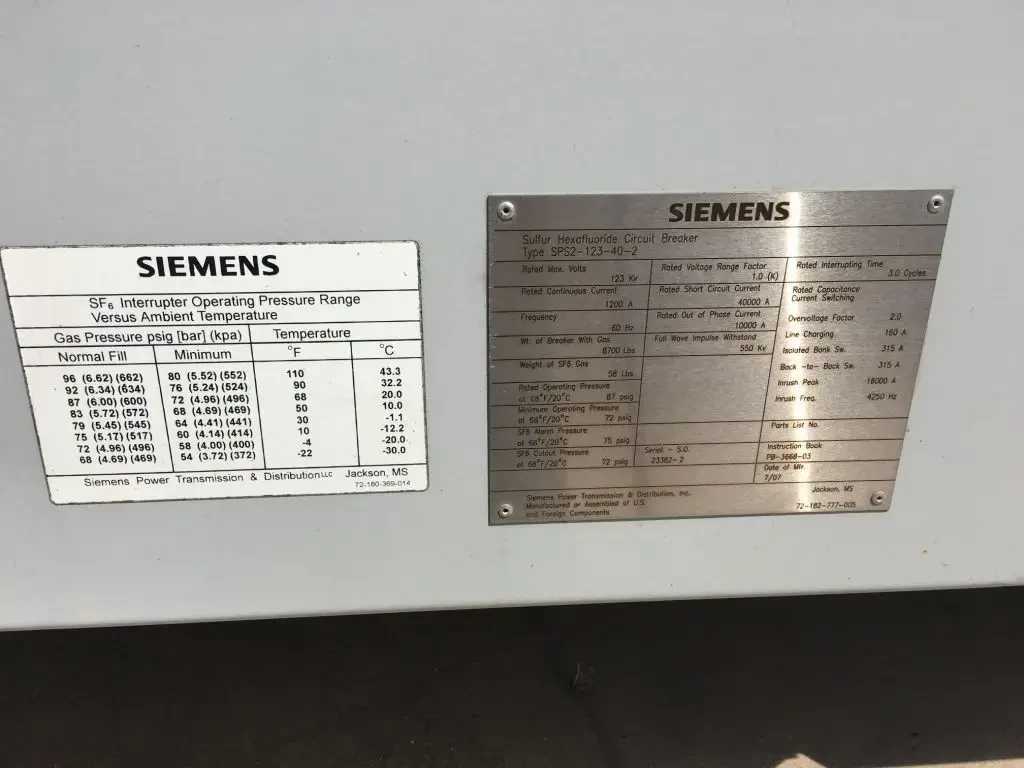 Siemens Hexafluoride Circuit Breaker - POWER GENERATORS