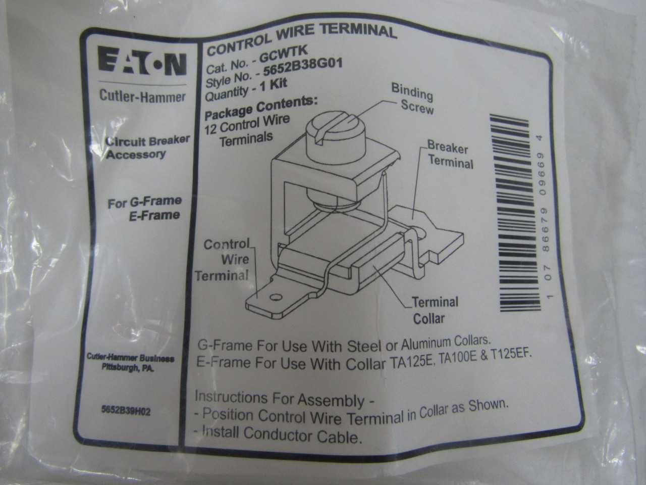 Lot of Qty 81x Eaton GCWTK MCCB Accy J-K Frame Box Of 12 - ELECTRICAL COMPONENTS