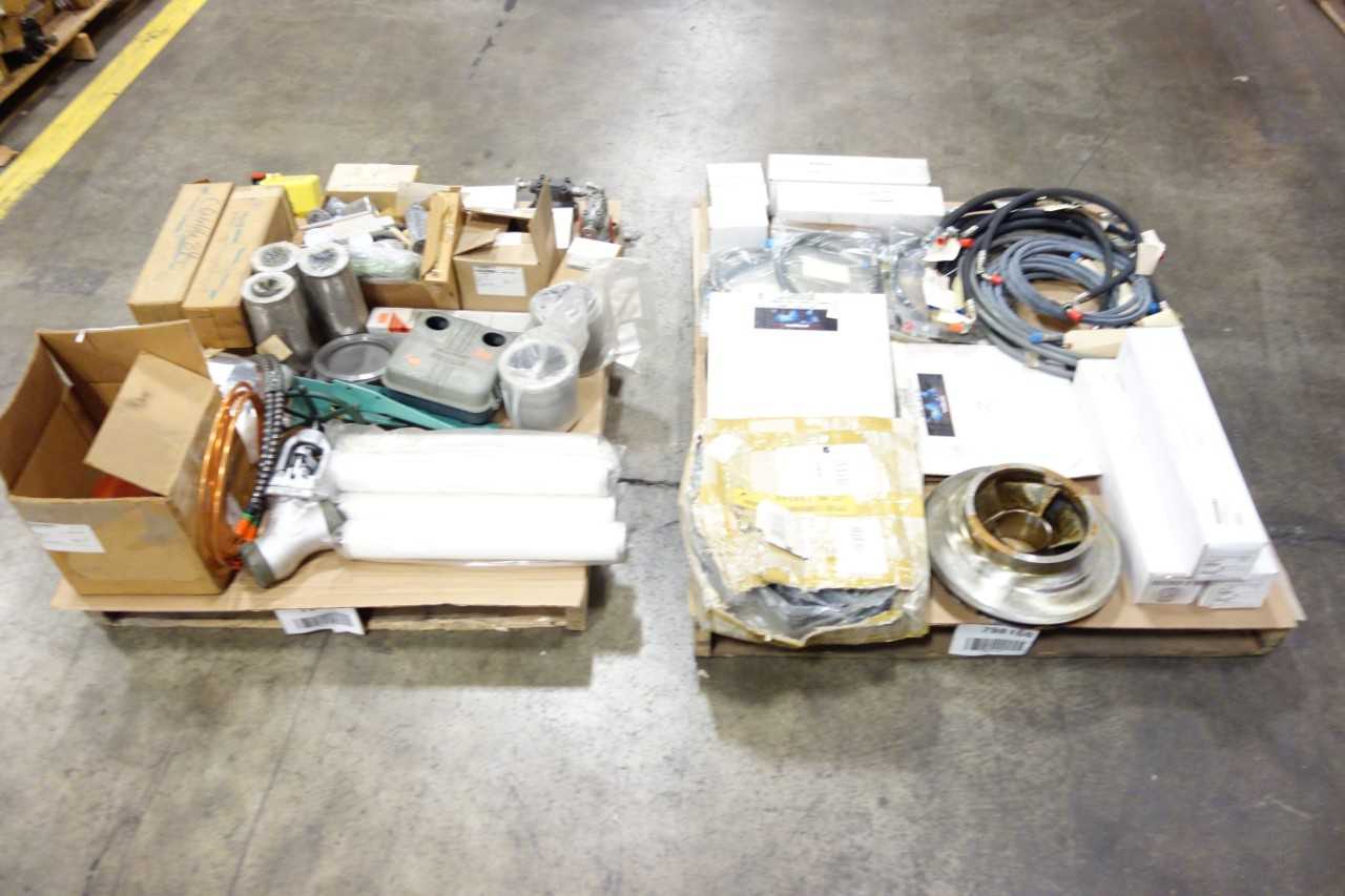 2 PALLETS OF ASSORTED INDUSTRIAL SURPLUS - ELECTRICAL COMPONENTS