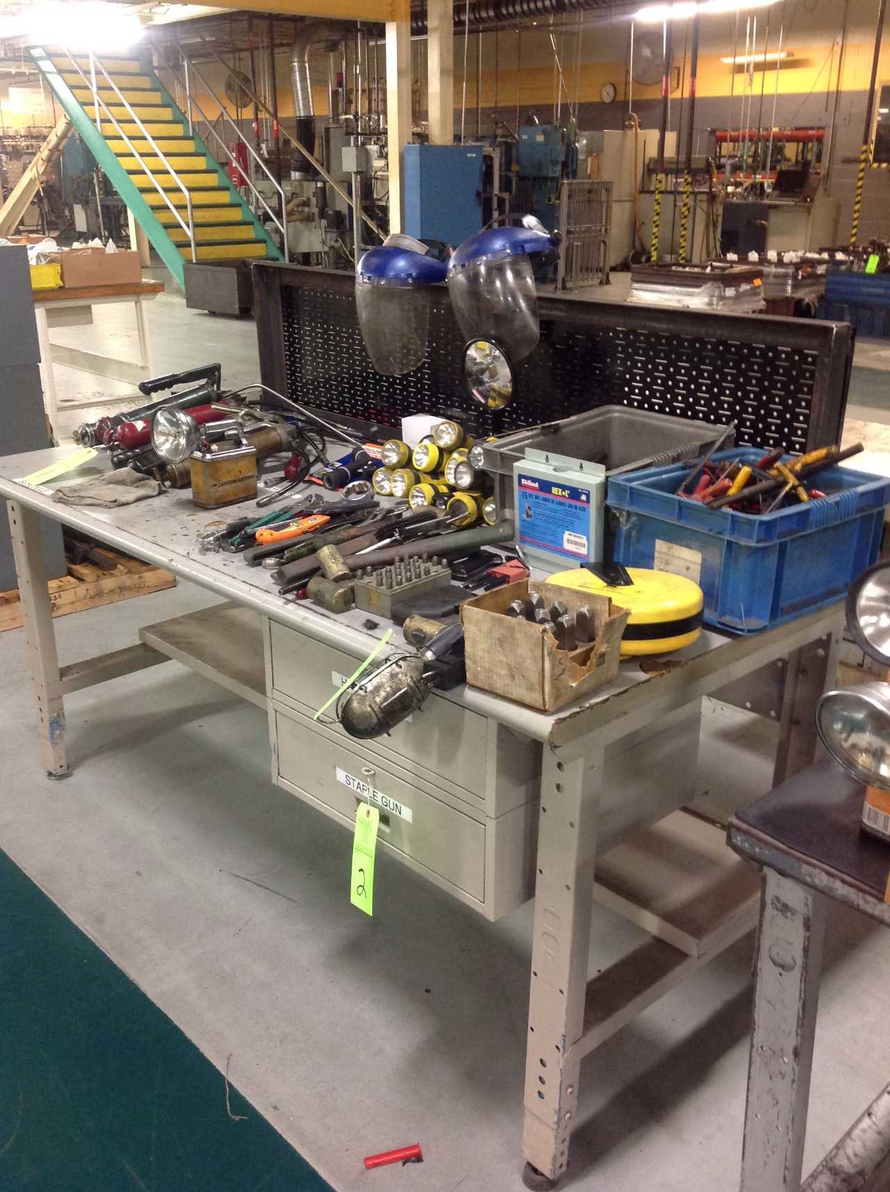 (1) Two  Drawer Metal work Bench - MISCELLANEOUS