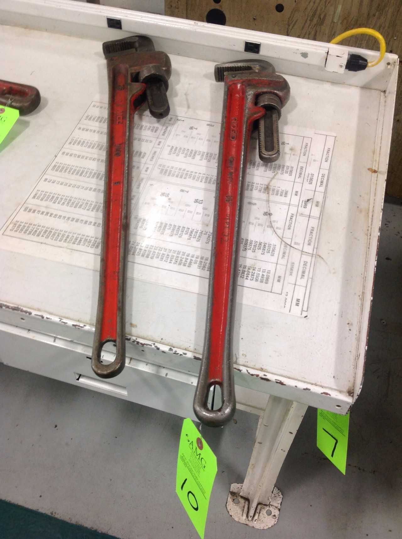 Lot of (2) Rigid 36" Pipe Wrenches and MCC - HAND TOOLS