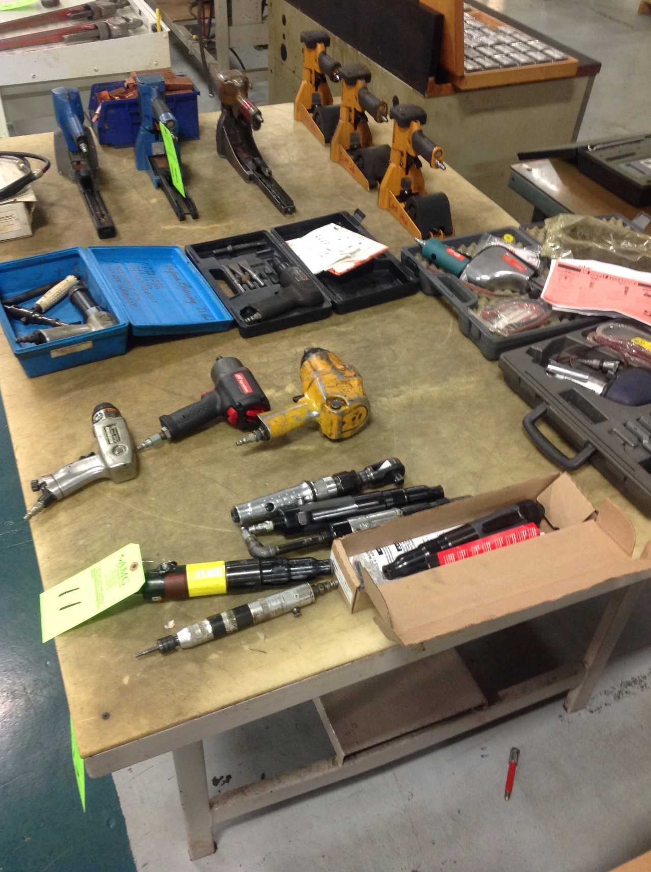 Lot of various Pneumatic hand Tools, Bostich Staplers, Pneumatic Air Chisels - ELECTRIC POWER TOOLS