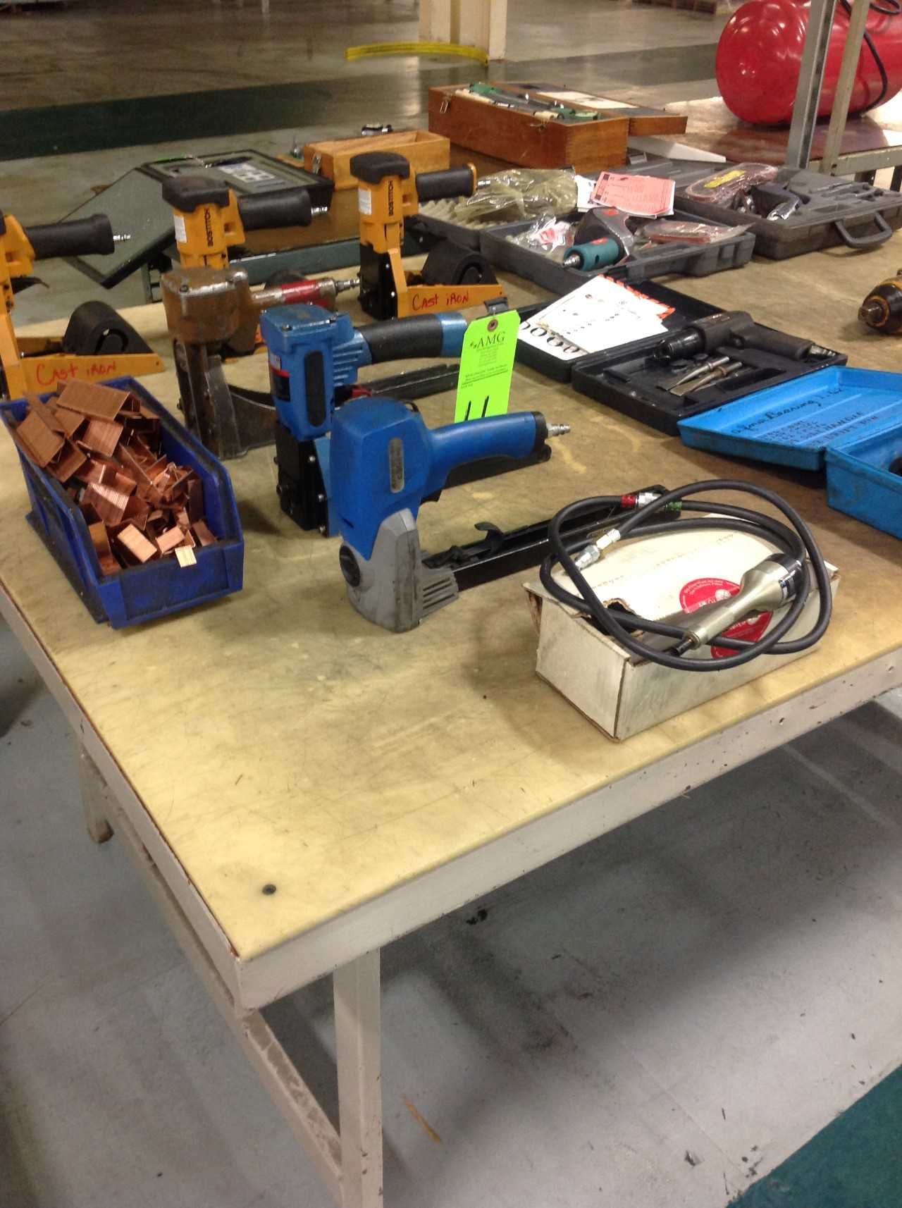 Lot of various Pneumatic hand Tools, Bostich Staplers, Pneumatic Air Chisels - ELECTRIC POWER TOOLS