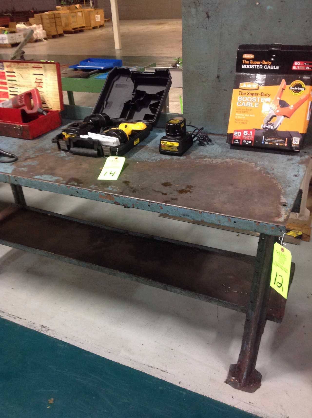 Lot of (4) Metal work Benches, (1)4'x6'x34"T (2)28"x6'x34"T, (3)28"x6'x34"T,(4)28"x4'x34"T - MISCELLANEOUS