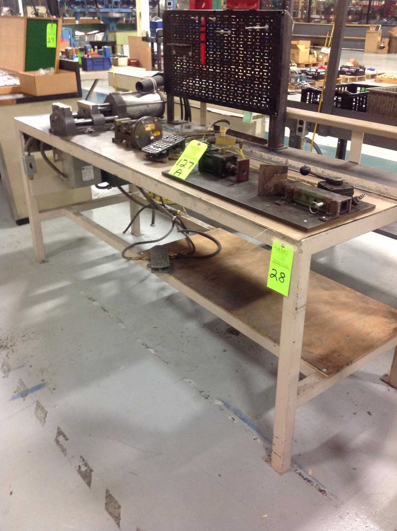 Lot of (7) Various metal work Benches 84"x30"x35'T, 48"X20"x34"T, 60"x30"x34"T, 52"x27"x35"T, 30"X60"X34"T, 60"X27"X34"T, "72x28"x34"T - MISCELLANEOUS