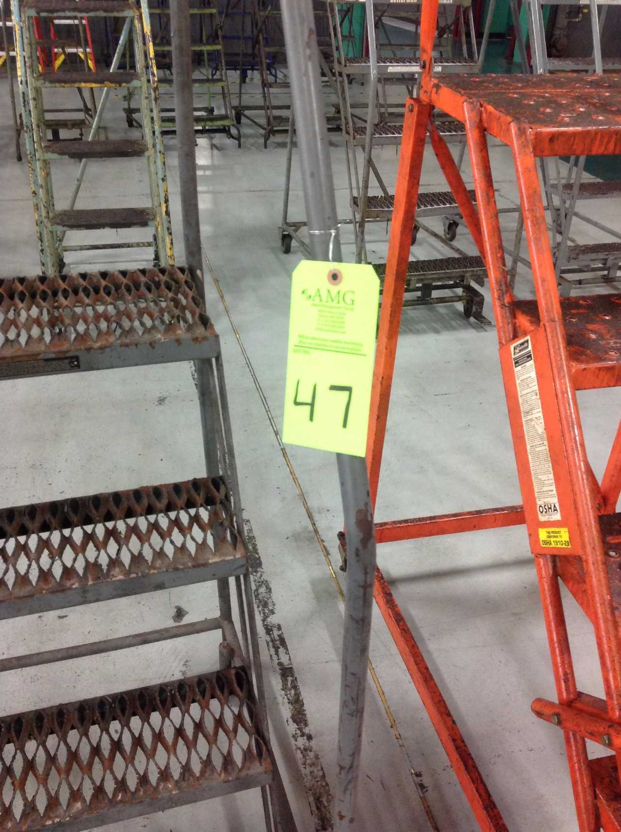 Lot of (6) Rolling Metal Ladders - PLANT & FACILITY