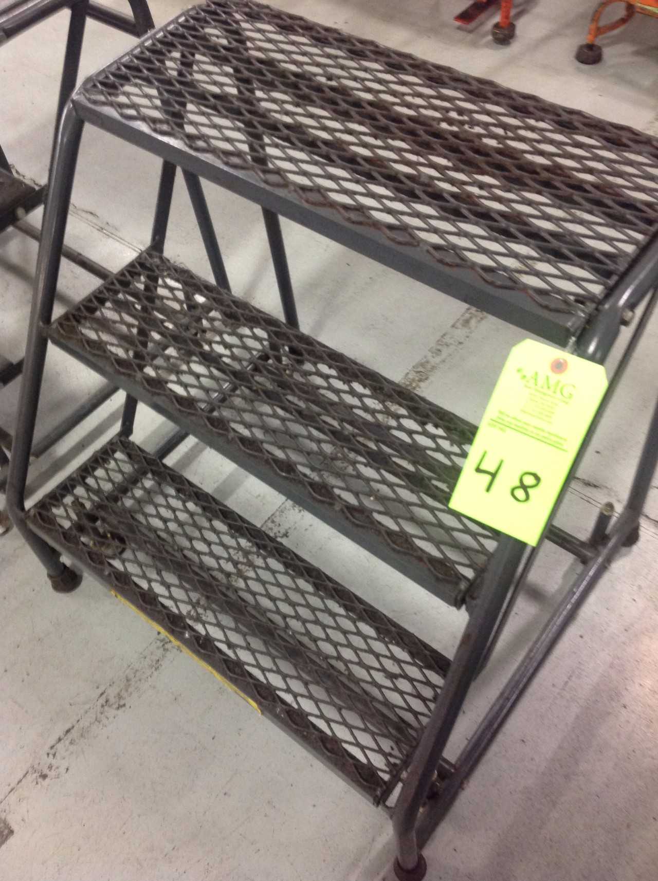 Lot of (10) Rolling Metal Ladders - PLANT & FACILITY