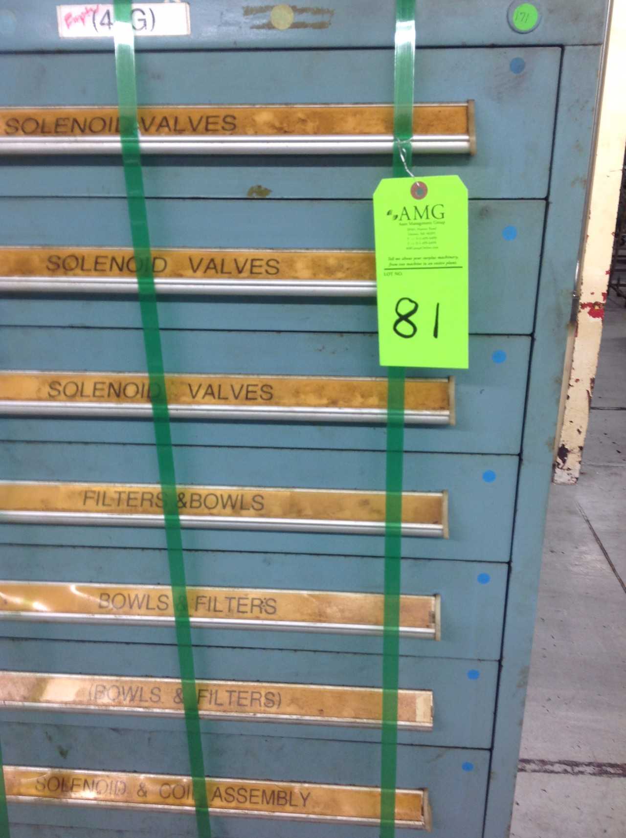 Lot of (6) Stanley Vidmar Tool Cabinets w/ (6) SV Top extension Stacking units - MISCELLANEOUS