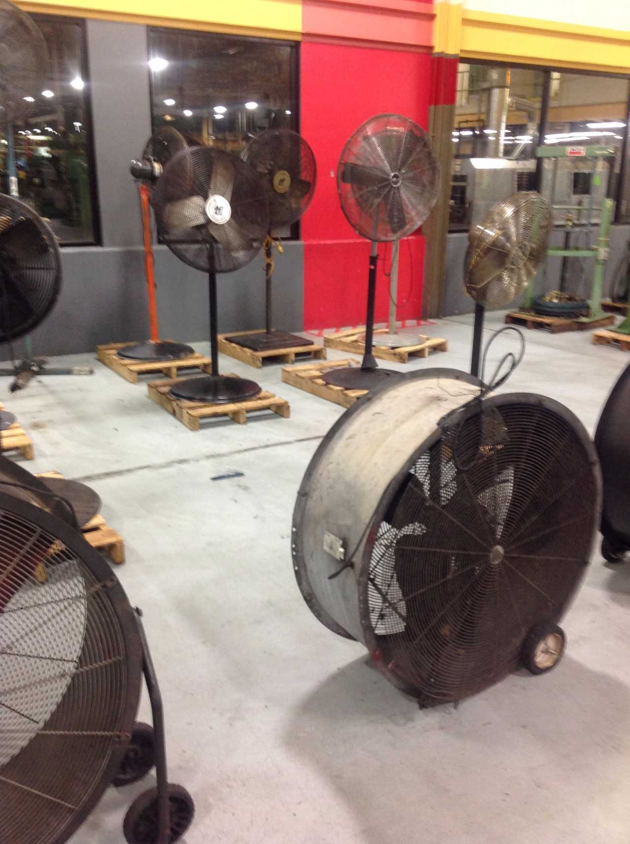 Lot of (19) Various sized Shop Fans - TEMPERATURE CONTROL COMPONENTS
