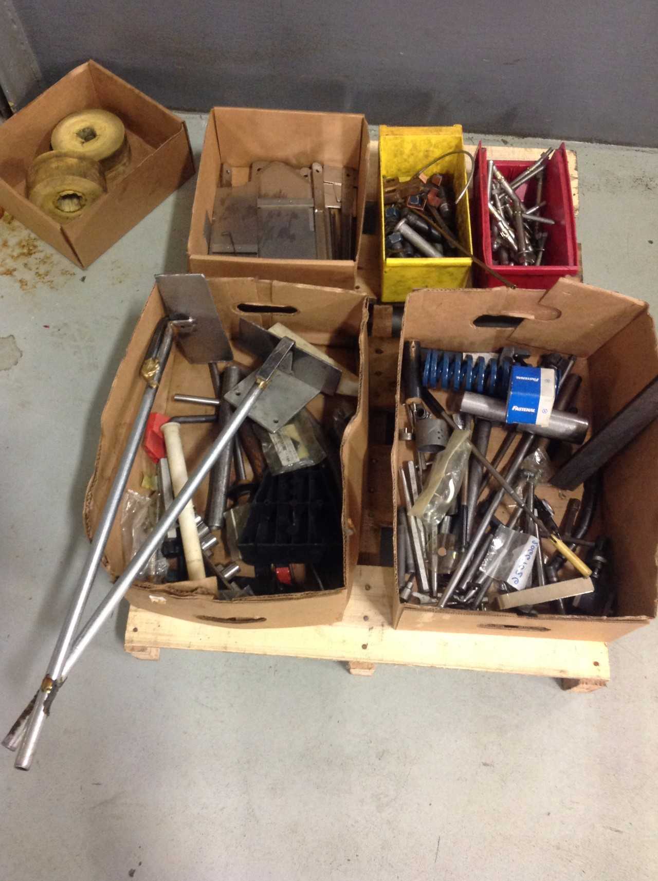 Lot of misc. shop Supplies, Oil cans, Casters, Plastic bins - WASTE BINS