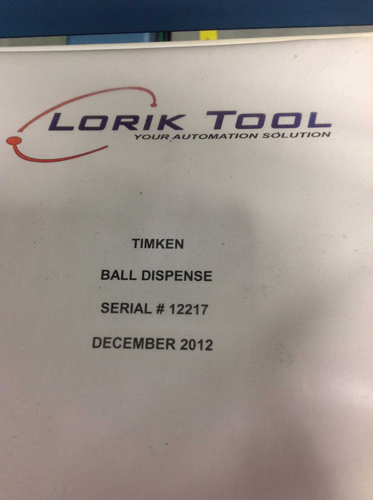 Lorik Too co, Ball Dispense Machine (new)  - PROCESS EQUIPMENT