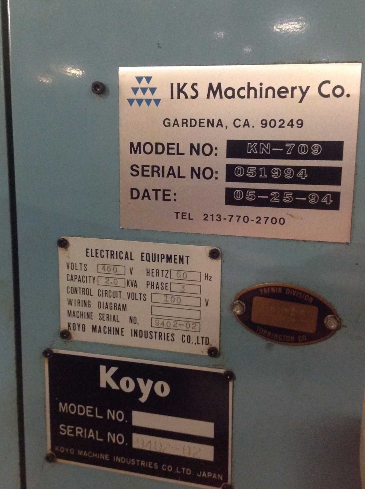  IKS Koyo model KN-709 s/n 051994 - PROCESS EQUIPMENT