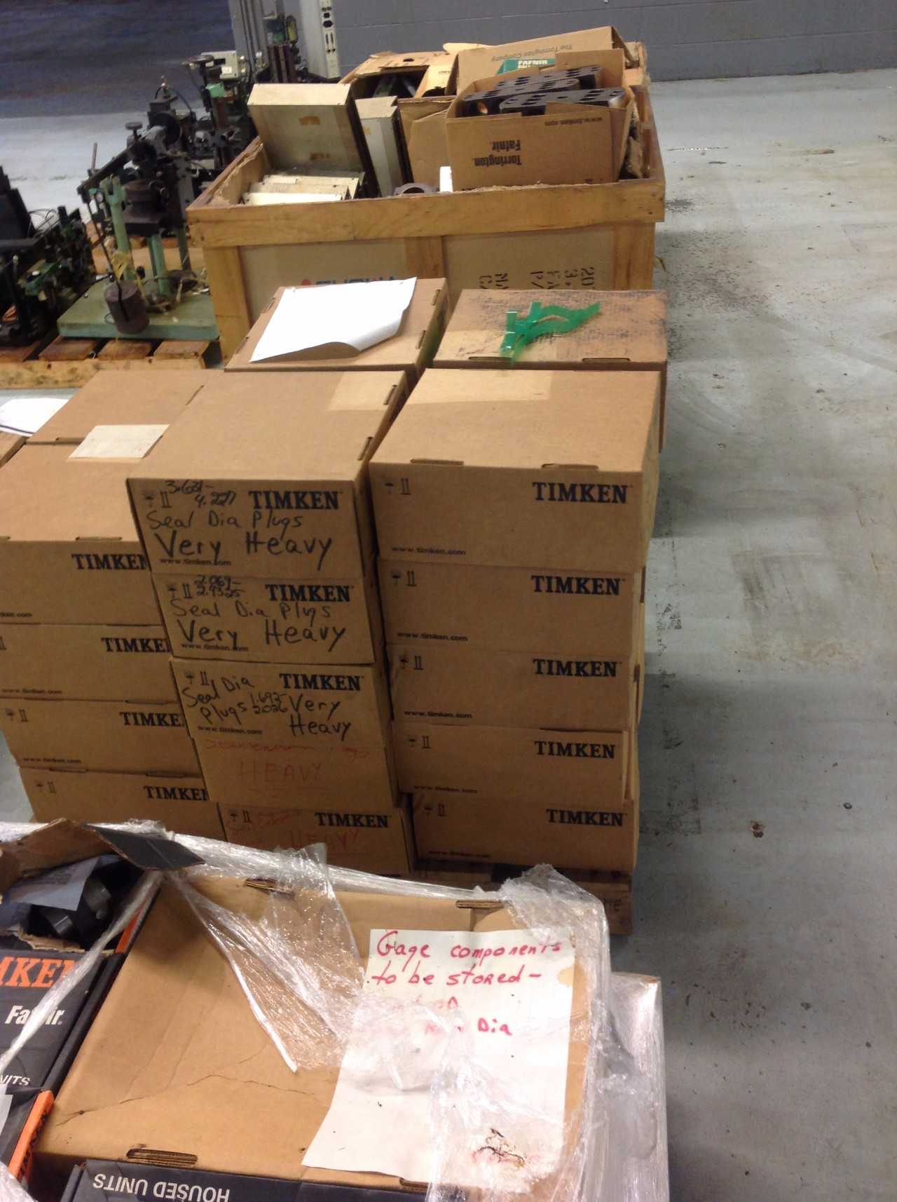 Lot of (13) Pallets w/ Gages (In process+post process), Fixtures - ELECTRIC POWER TOOLS