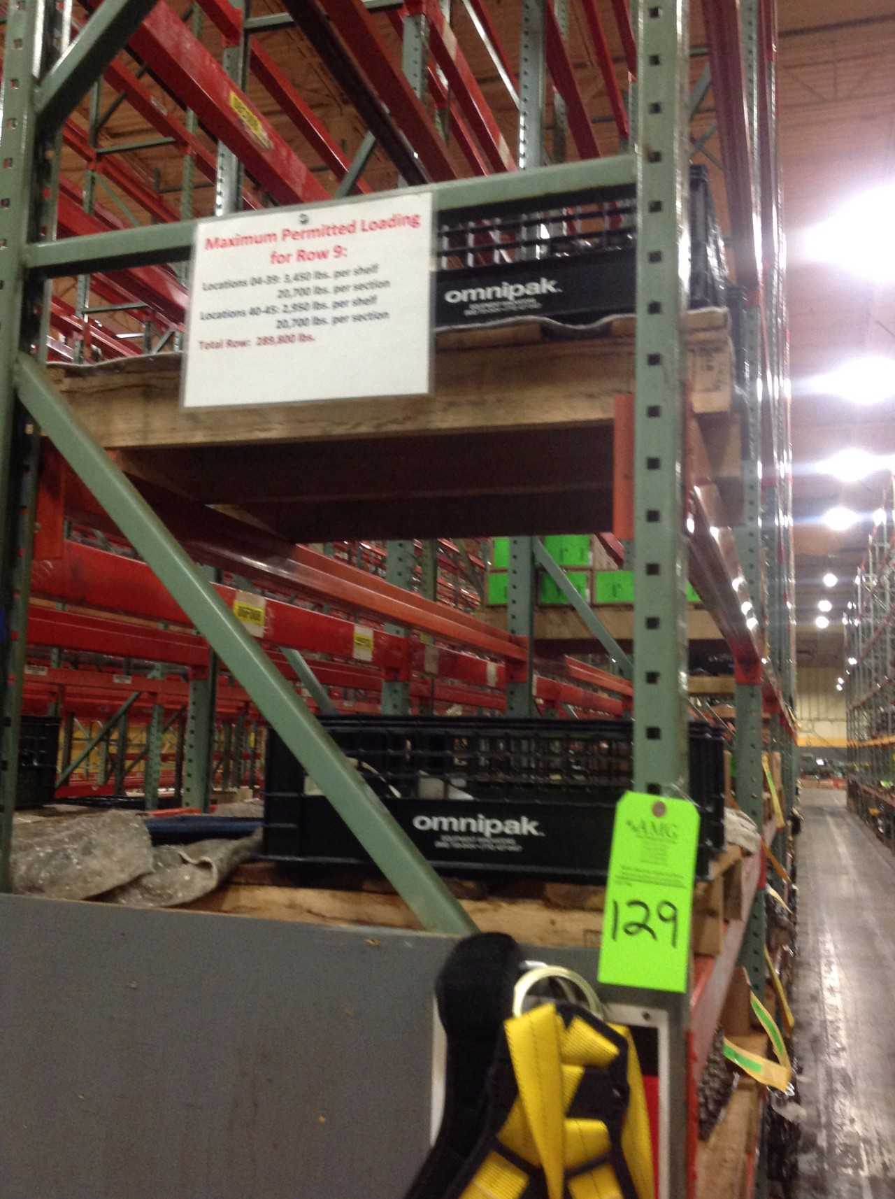 Lot of Steel Racking, Row 8-9, Rack 8-632,480 lbs weight cap. - PALLET RACKING