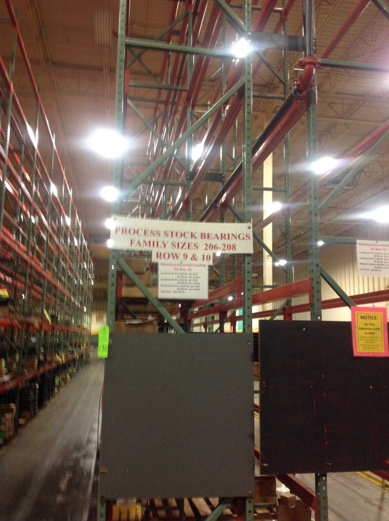 Lot of Steel Racking, Row 8-9, Rack 8-632,480 lbs weight cap. - PALLET RACKING
