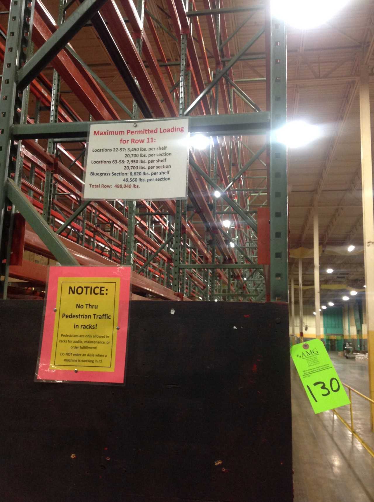 Lot of Steel Racking, Row 10-11, Rack 10-488,040 lbs weight cap. - PALLET RACKING