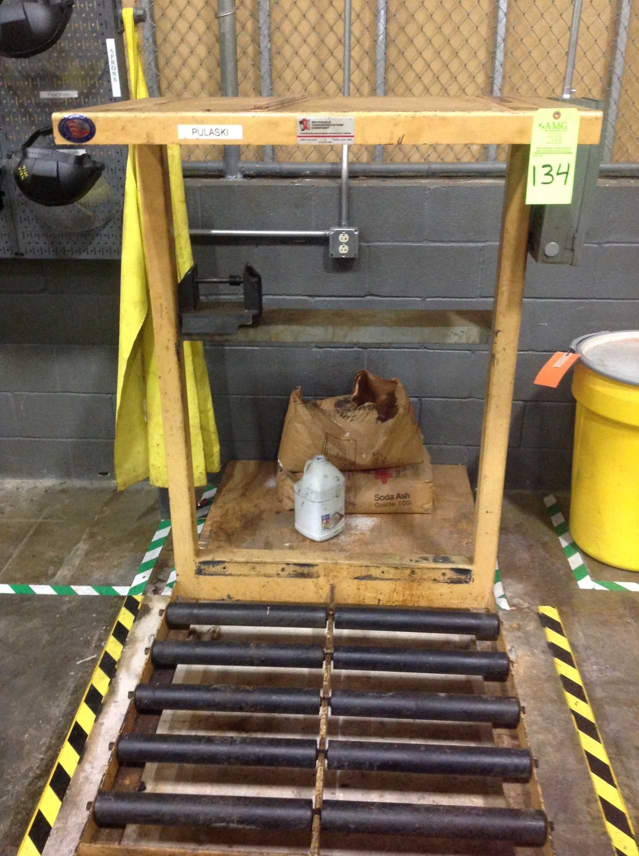 Lot of (2) Battery Change racks w/(1) Dayton winch  - LIFTING ATTACHMENTS