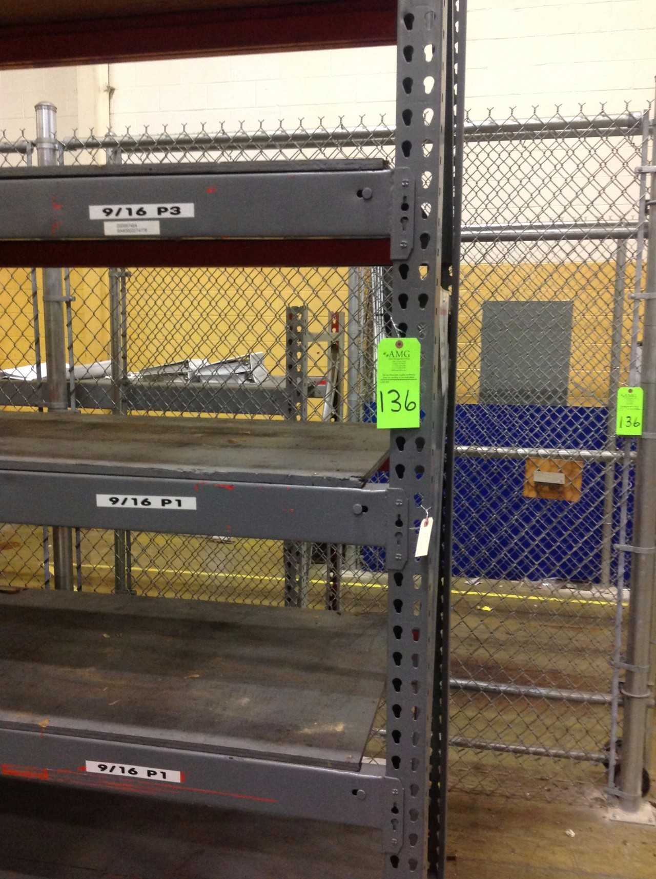 Lot of Steel Pallet Racks w/ Chain link security fencing - PALLET RACKING