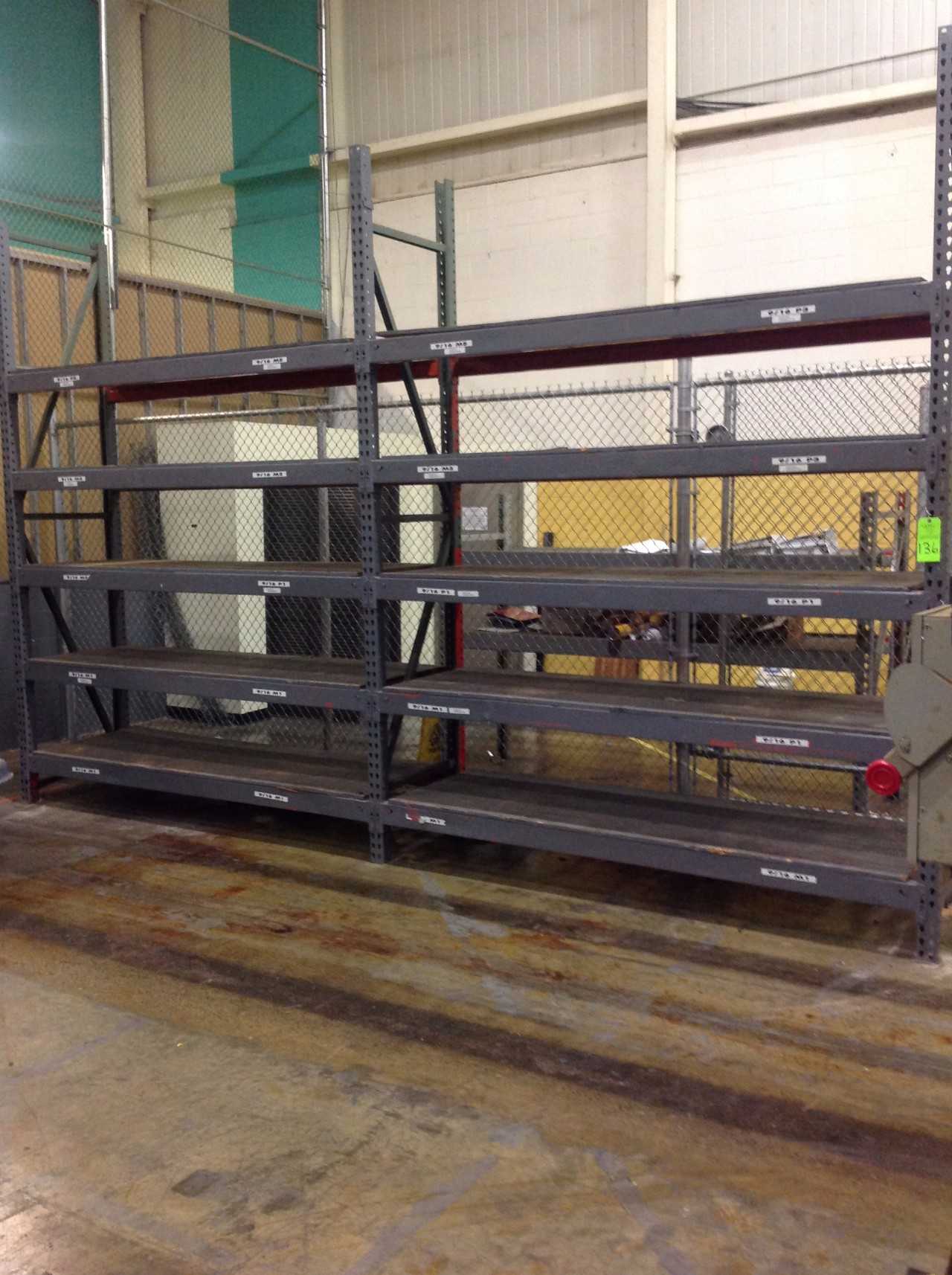 Lot of Steel Pallet Racks w/ Chain link security fencing - PALLET RACKING
