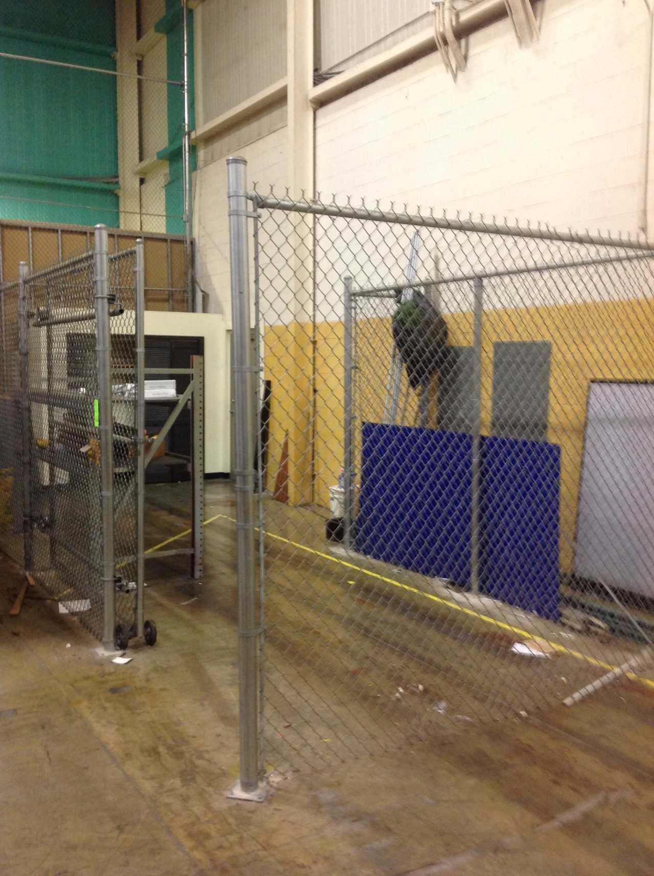 Lot of Steel Pallet Racks w/ Chain link security fencing - PALLET RACKING