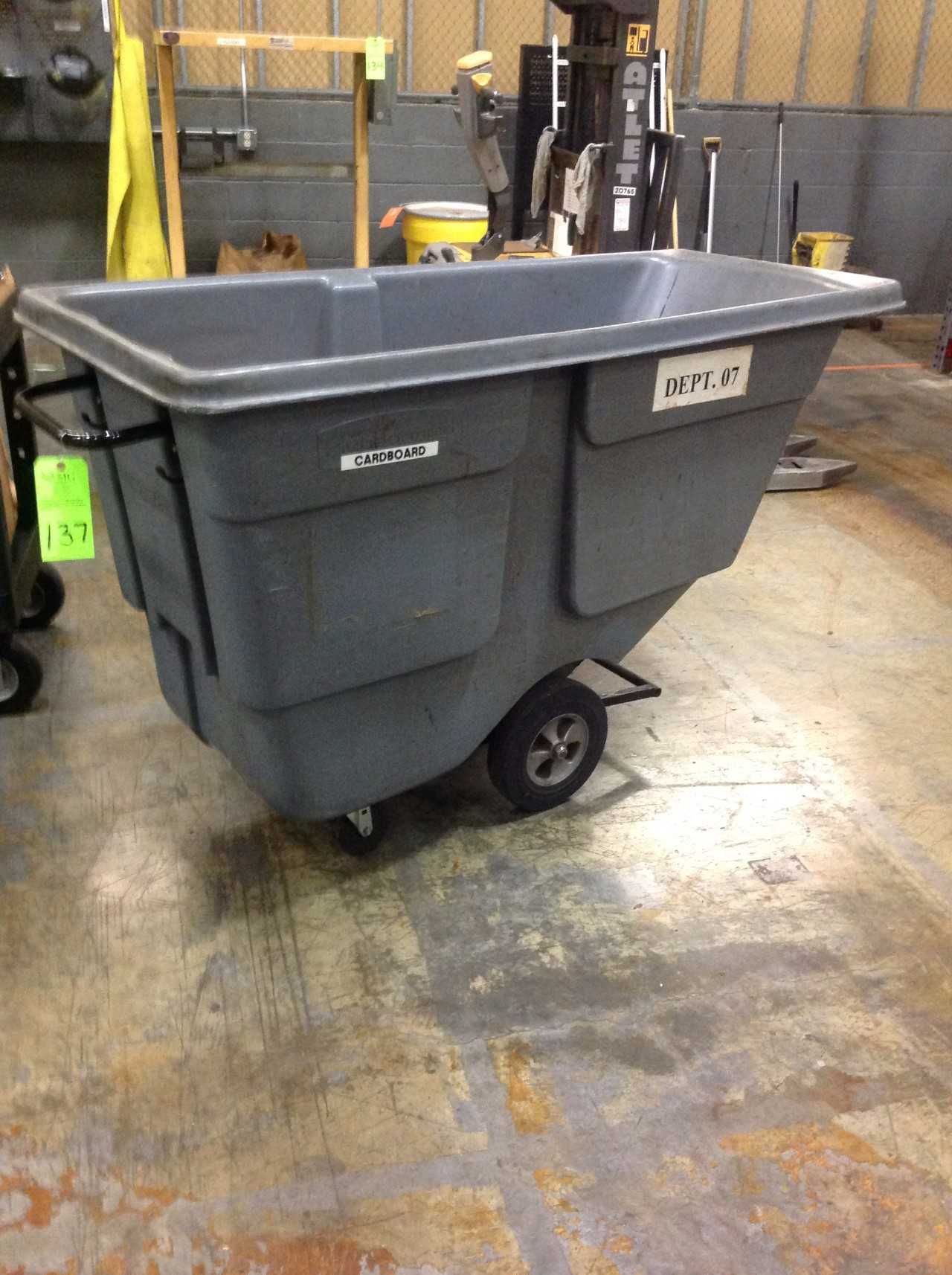 Plastic trash dump wheeled cart - WASTE BINS