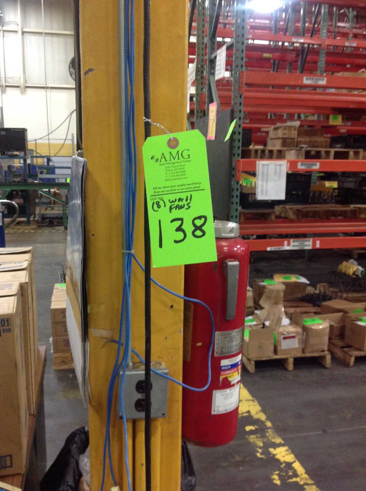 Lot of (8) Wall mounted Fans - TEMPERATURE CONTROL COMPONENTS
