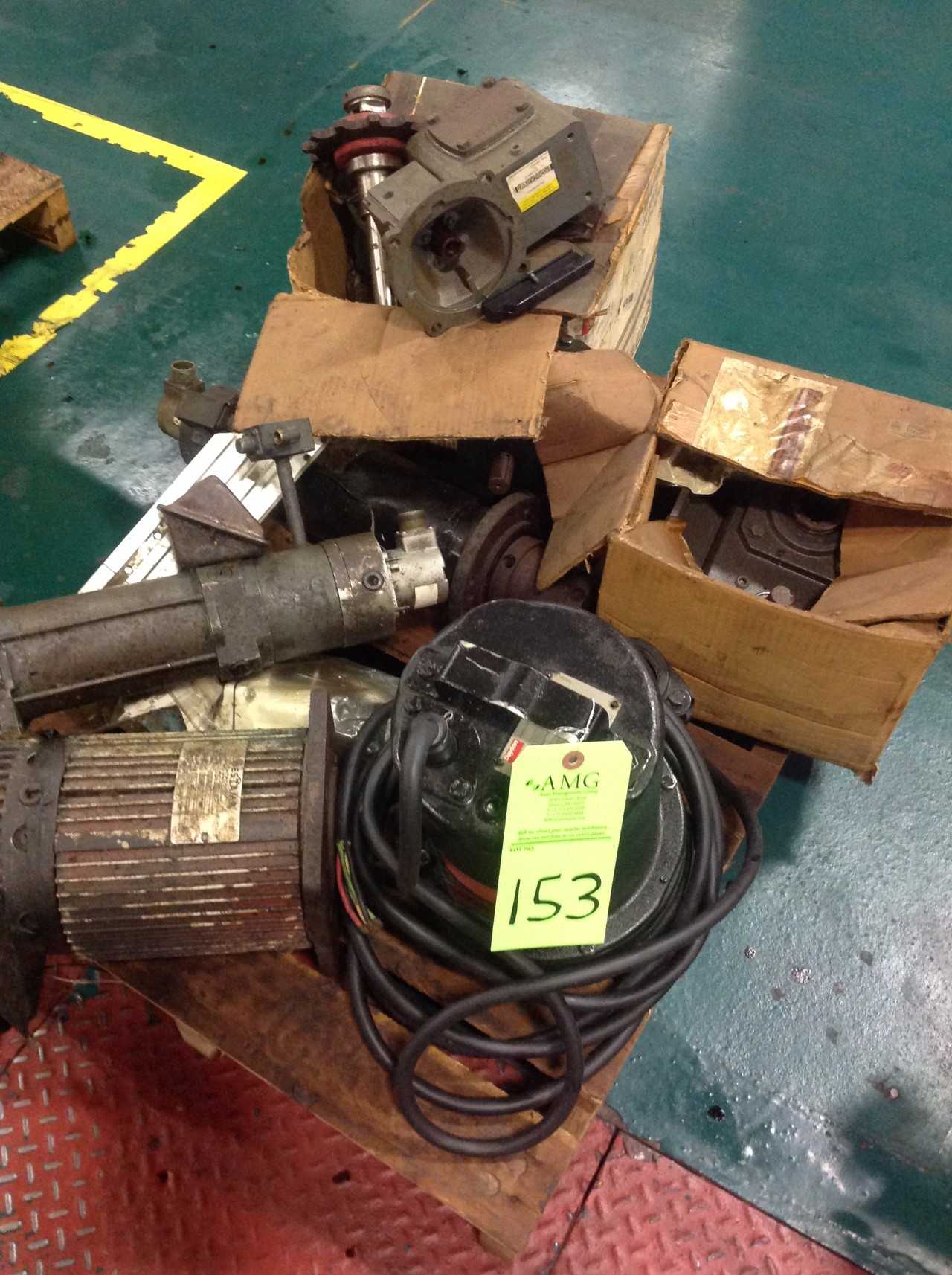 Lot of (8) Pallets, Bins of Electrical motors, various Electrical - ELECTRICAL COMPONENTS