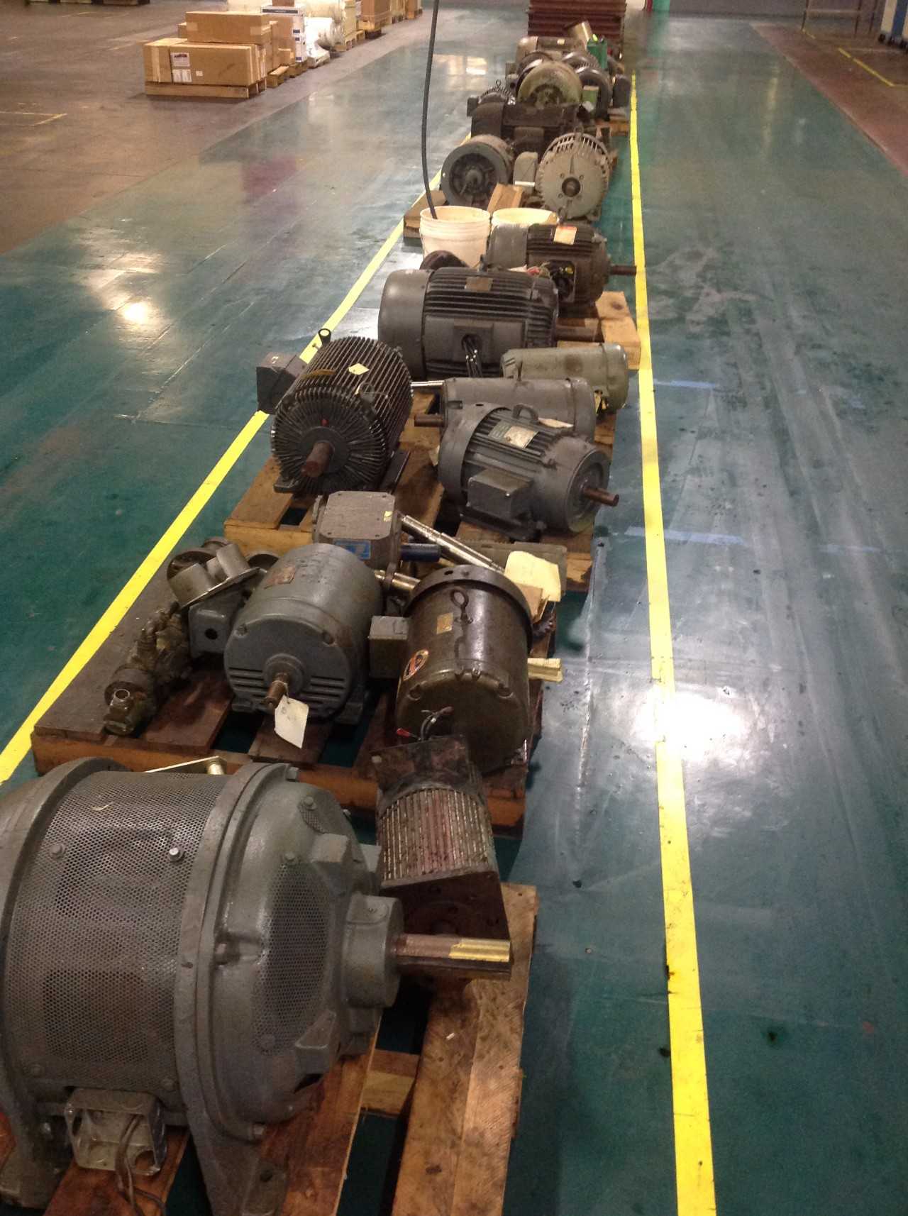 Lot of (15) Pallets of Spare Motors, Pumps - ELECTRIC MOTORS
