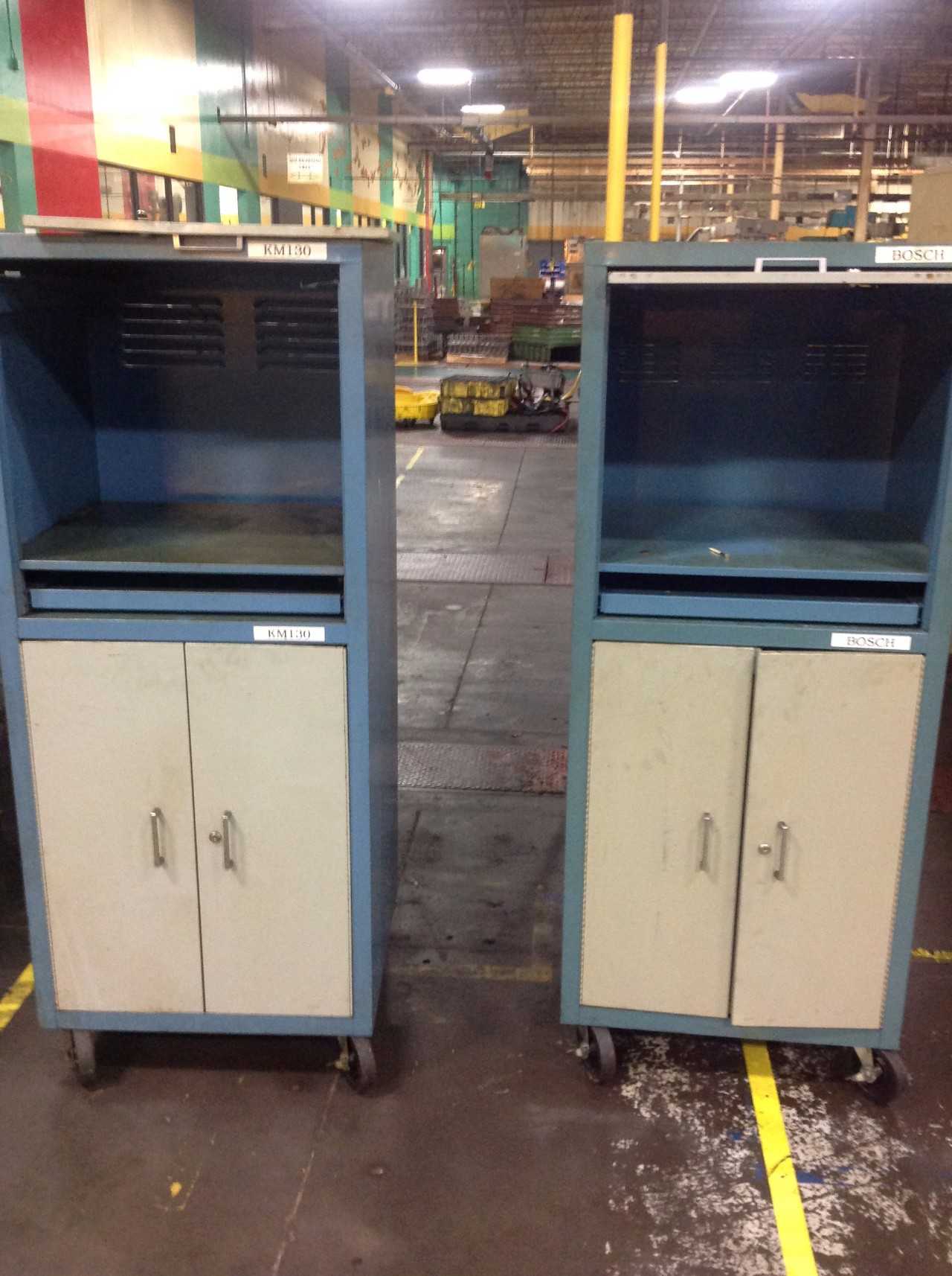 Lot of Metal shop Desks, Cabinets, Rolling stands - PLANT & FACILITY