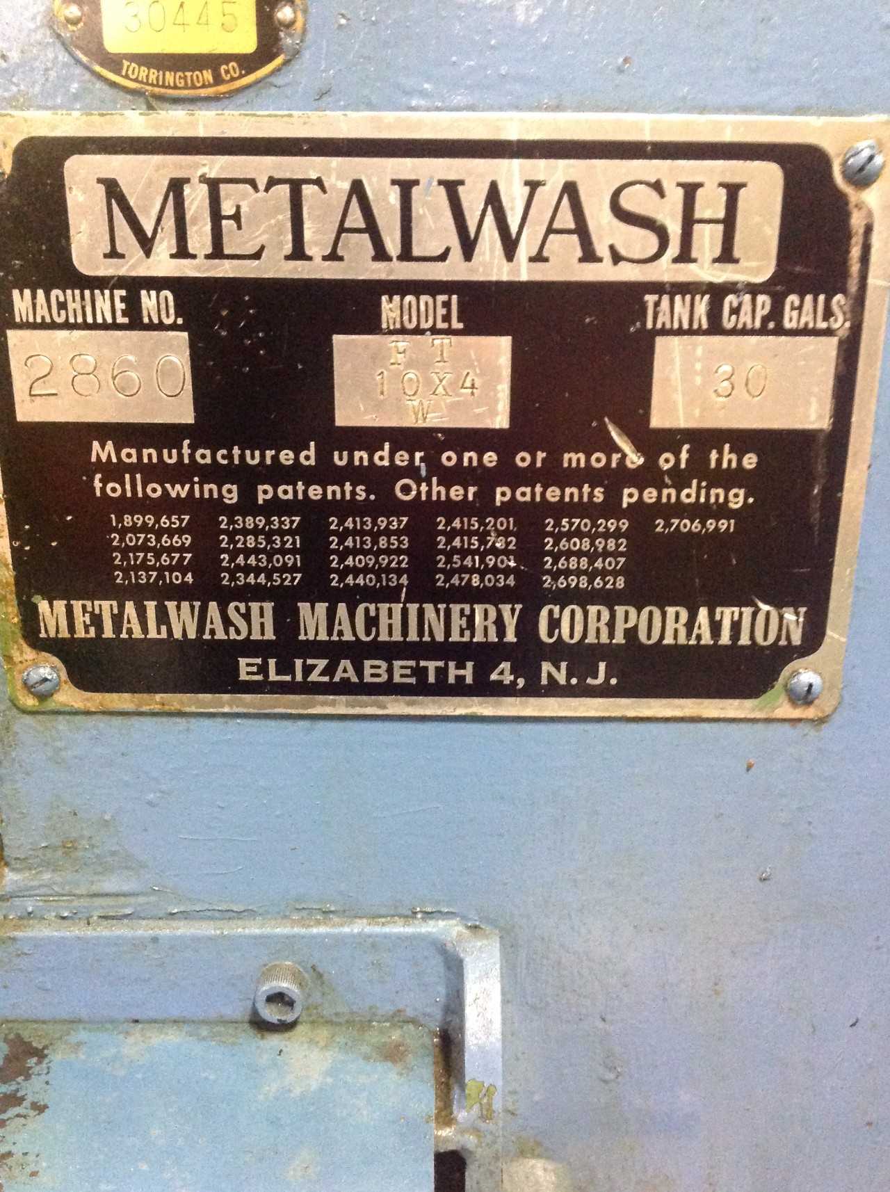 Metal wash Conveyor, 30 gallon cap., 7.5"feed, model PT10X4W, s/n:2860 - LAB & SCIENTIFIC