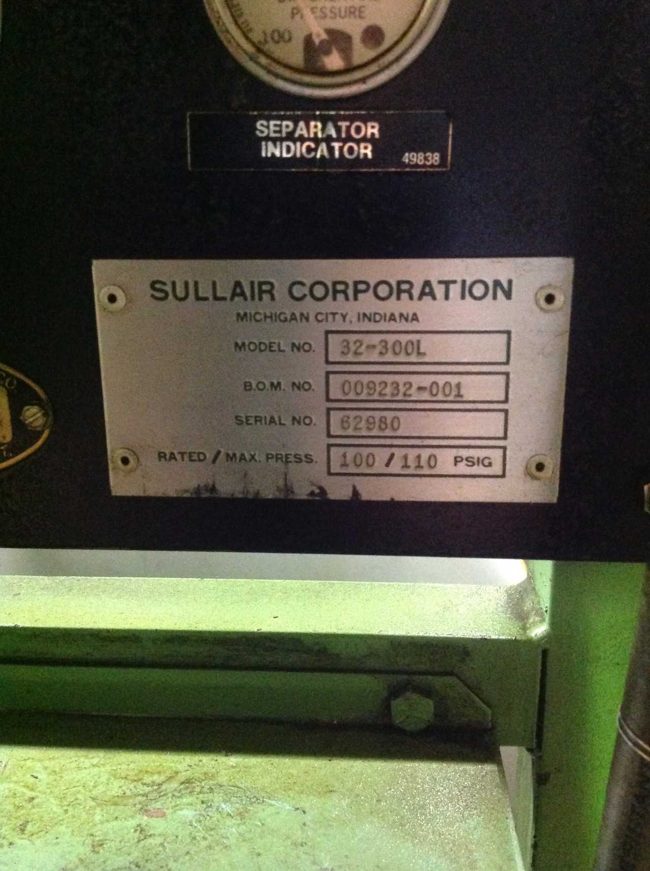Sullair model 32-300L 300 H.P. Air compresser - AIR COMPRESSORS