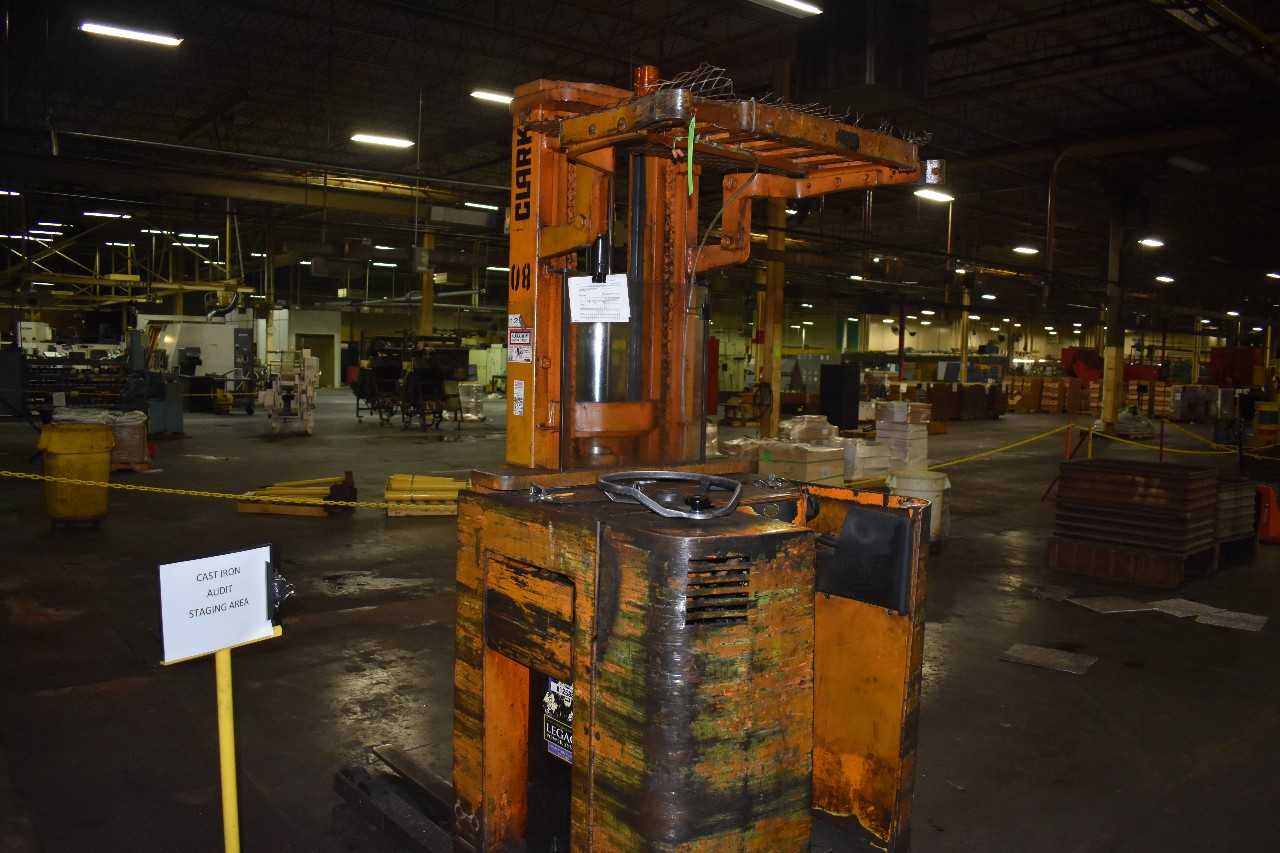 2,300 lb Clark Electric Stand up Fork lift - FORKLIFTS