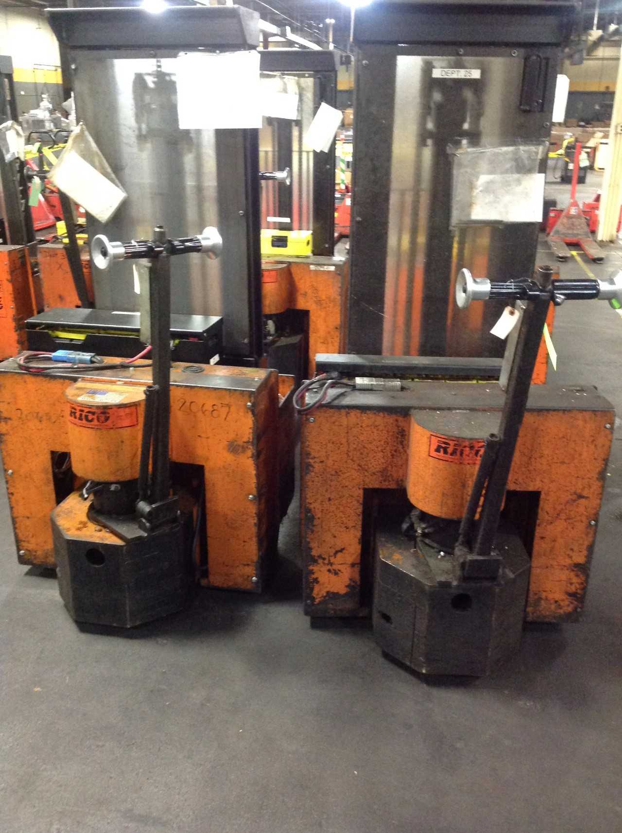 Lot of (2) Rico Electric Pallet lifts w/batteries - ELECTRIC PALLET JACKS