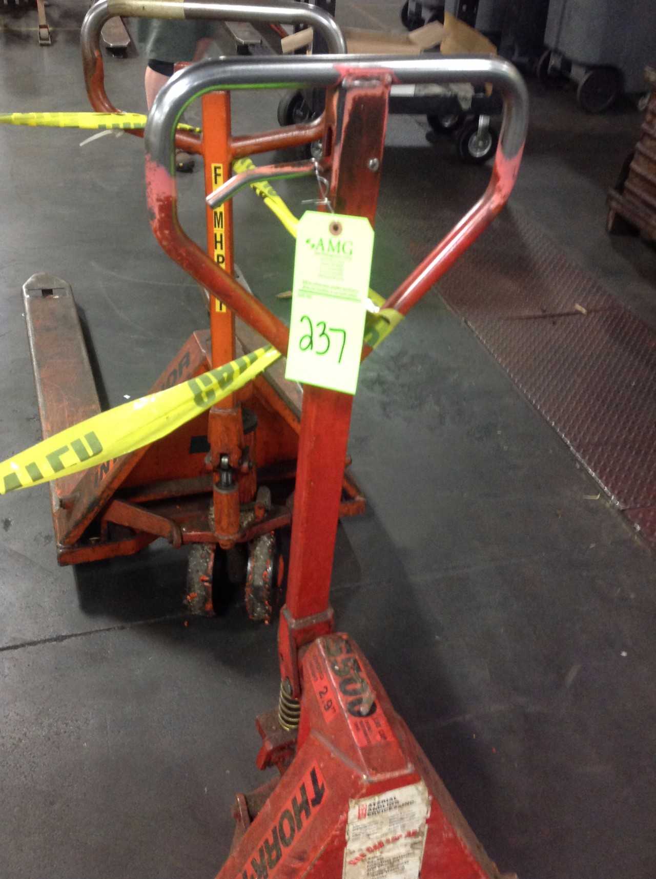 Lot of (2) Pallet-Jack Lifts, 5,500lbs cap. - MANUAL PALLET JACKS