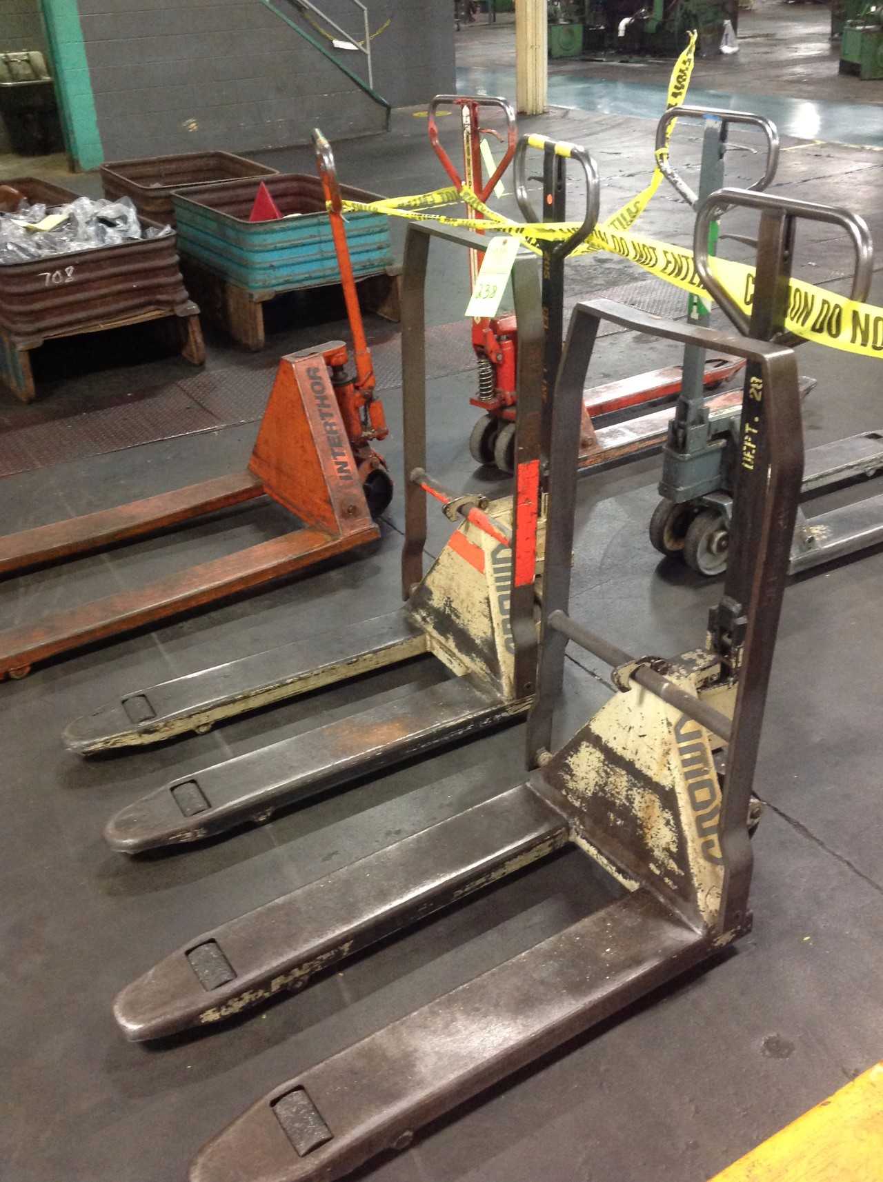 Lot of (2) Pallet-Jack Lifts, Crown 4,500lbs cap. & Inner Thor 5,500lbs cap.   - MANUAL PALLET JACKS