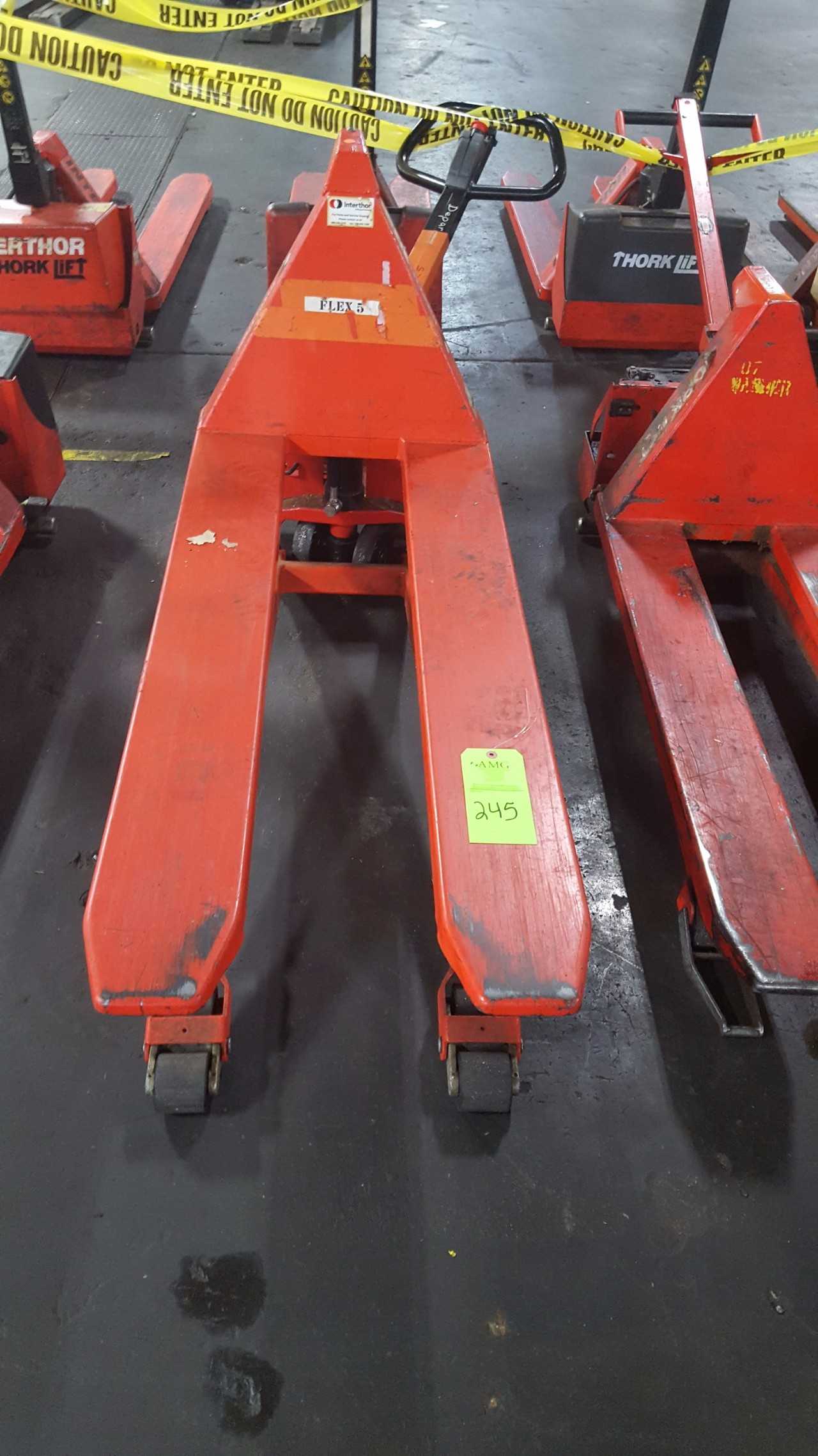 Lot of (8) Electric Lifts, 2,200lbs cap. Thork-Lift, Scissor Pallet lifts - ELECTRIC PALLET JACKS