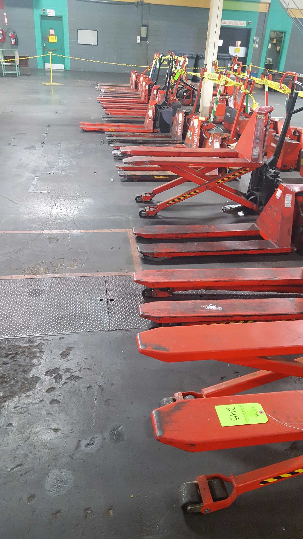 Lot of (8) Electric Lifts, 2,200lbs cap. Thork-Lift, Scissor Pallet lifts - ELECTRIC PALLET JACKS