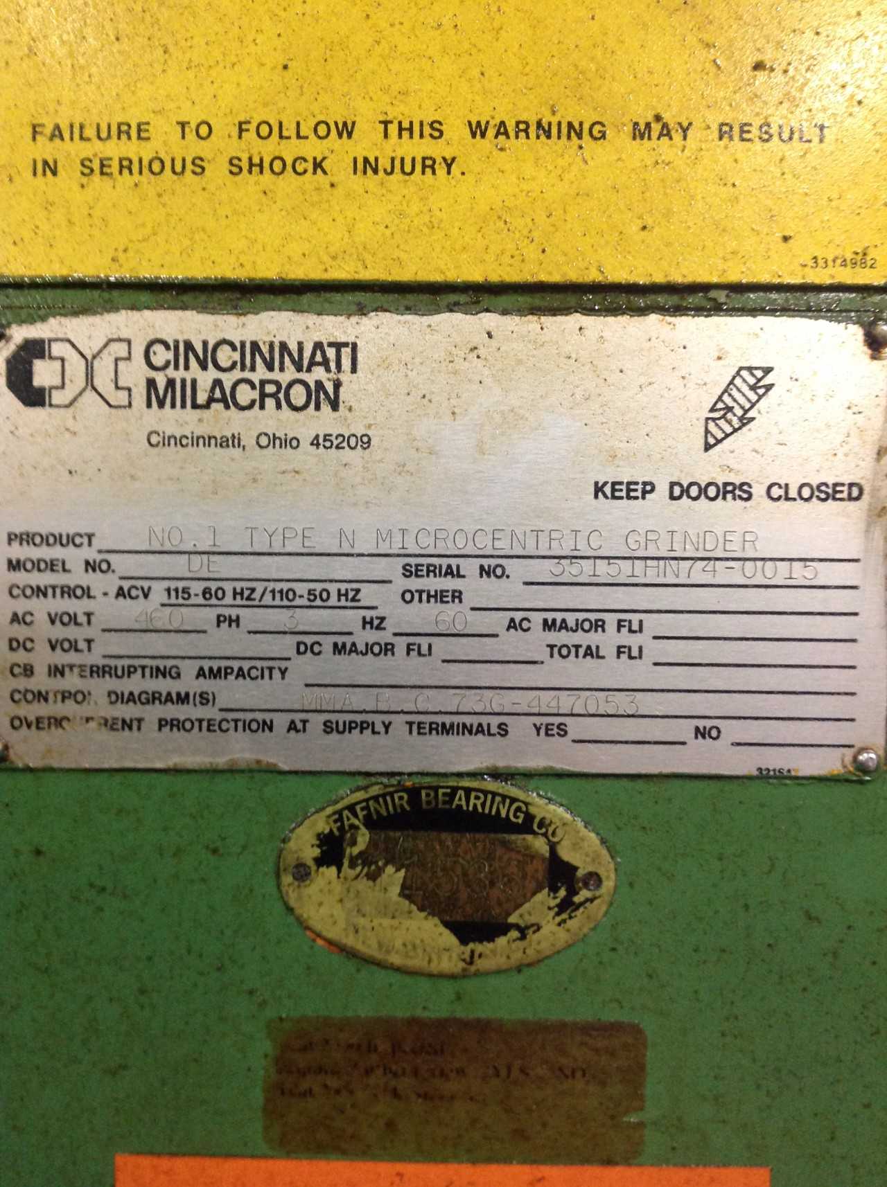 CIncinnati #1 Microcentric DE type N chucking grinder - GRINDING MACHINES